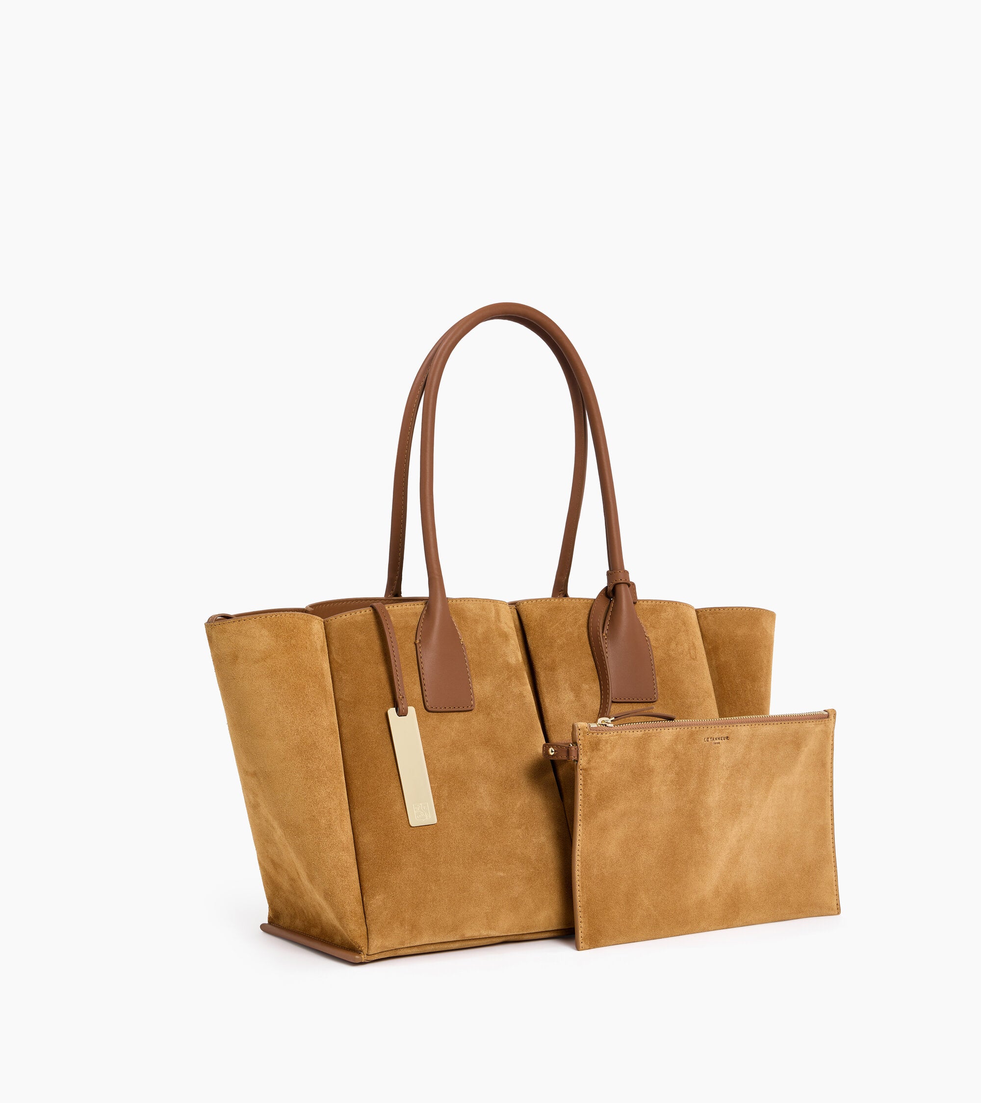 Elena large tote bag in suede split leather