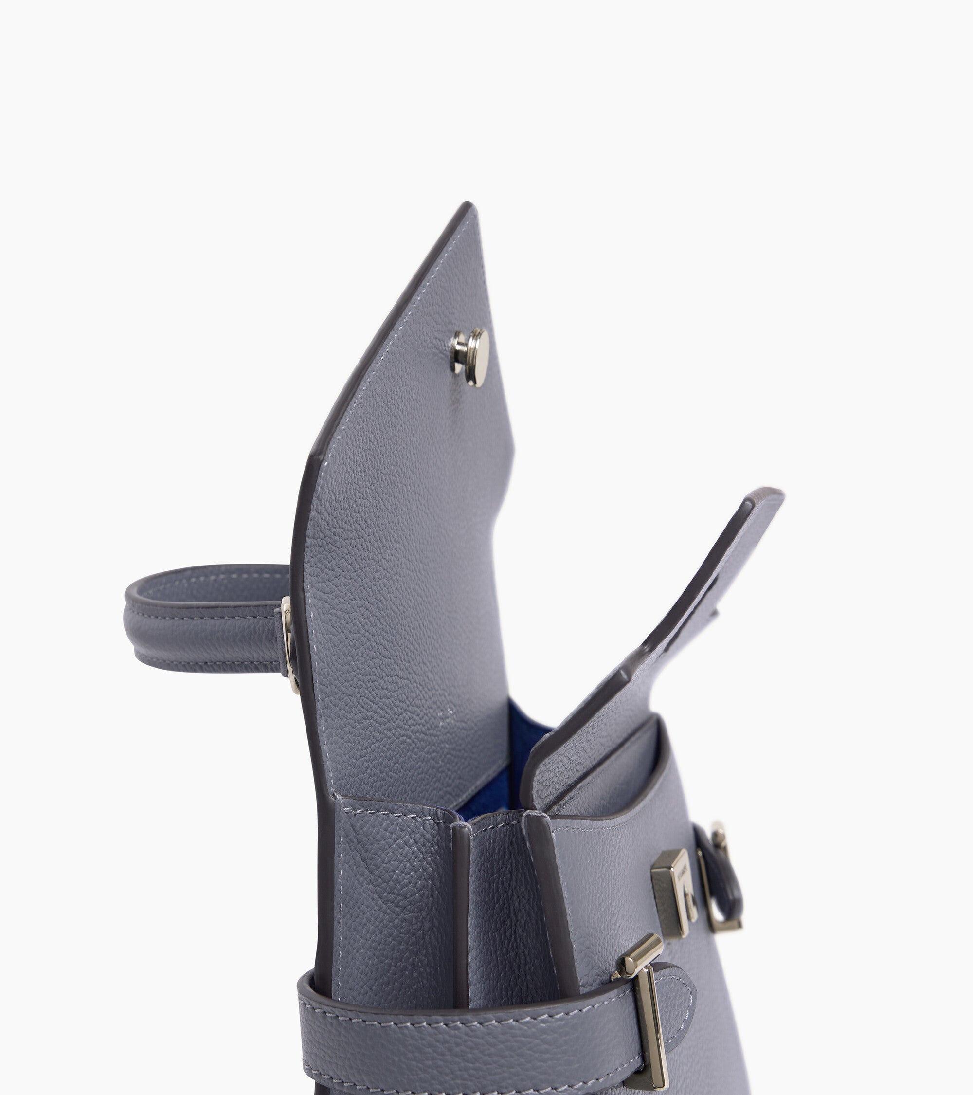 Bolso de mano pequeño Emilie de piel texturizada con doble solapa
