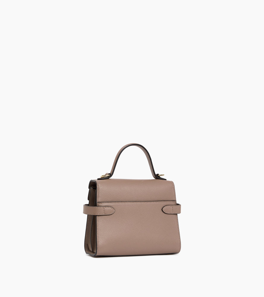 Emilie small handbag with double flap in grained leather