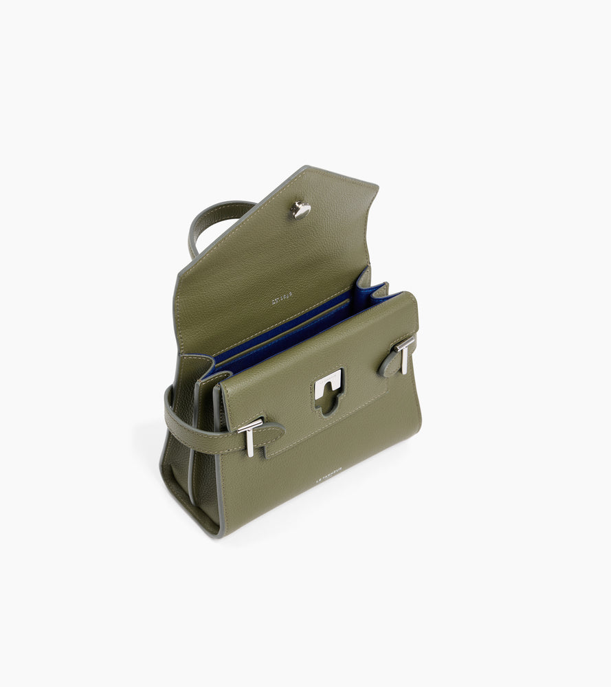 Bolso de mano pequeño Emilie de piel texturizada con doble solapa