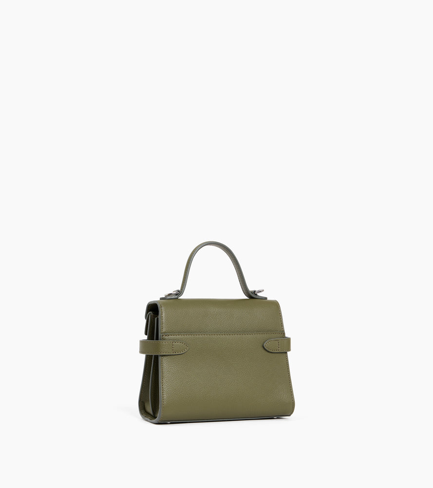 Bolso de mano pequeño Emilie de piel texturizada con doble solapa