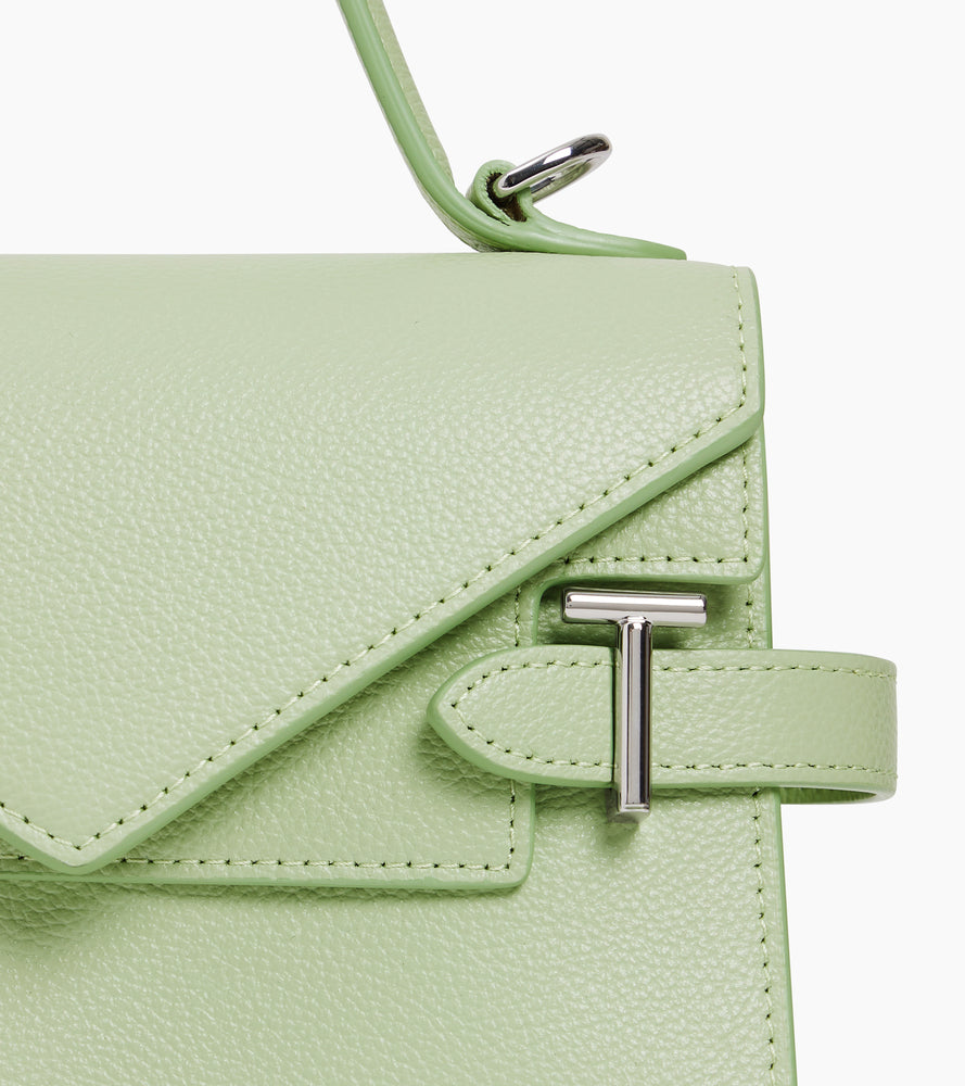 Bolso de mano pequeño Emilie de piel texturizada con doble solapa