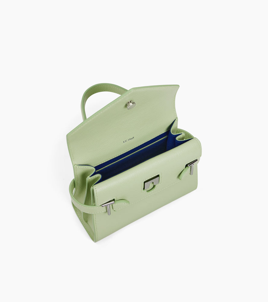 Bolso de mano pequeño Emilie de piel texturizada con doble solapa