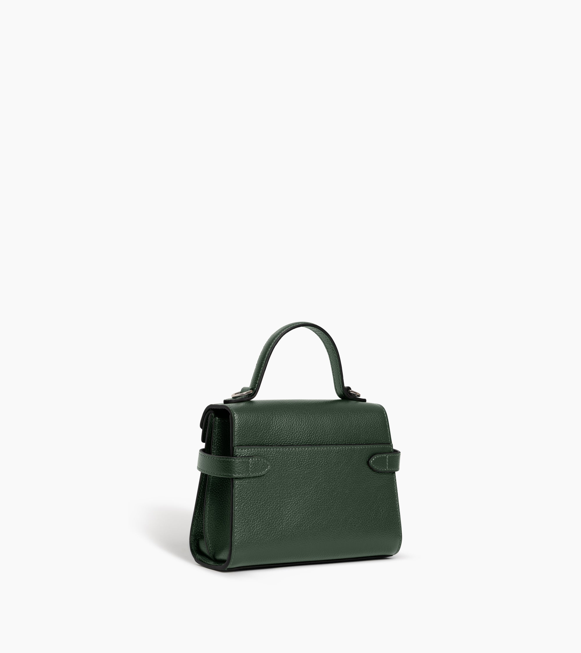 Bolso de mano pequeño Emilie de piel texturizada con doble solapa