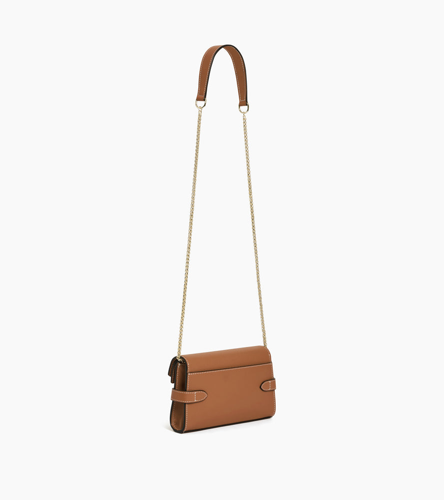 Pochette double rabat Emilie en cuir grainé