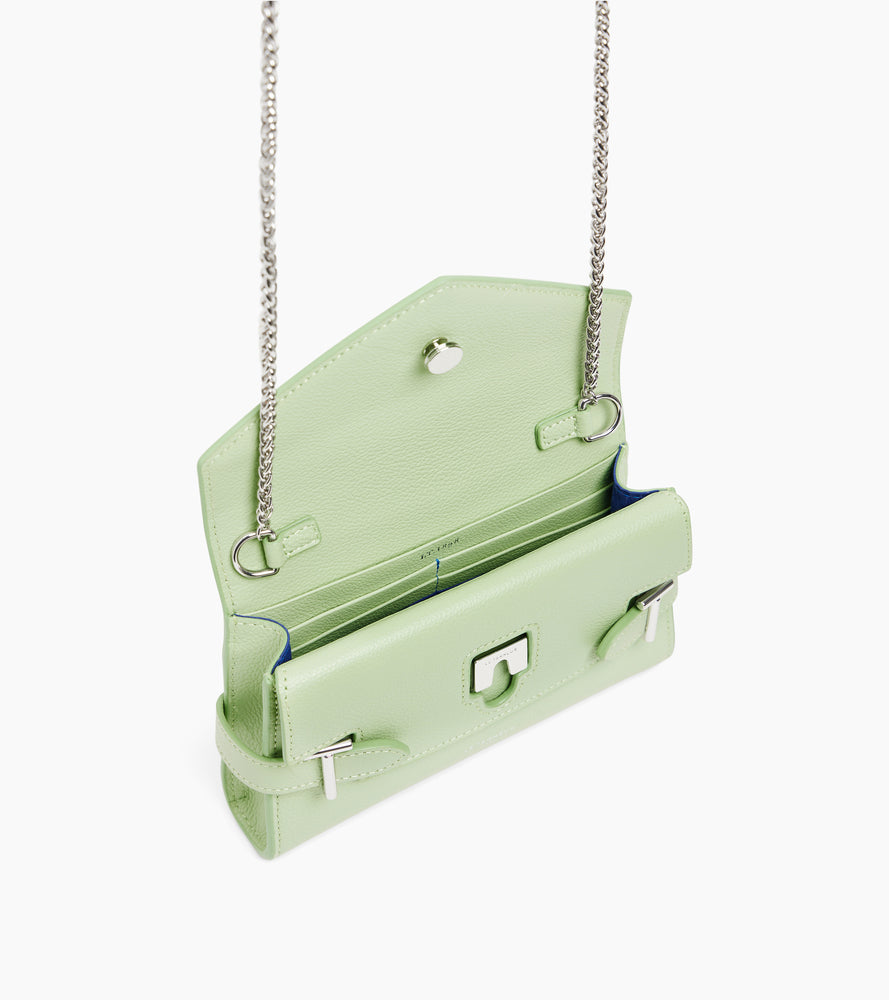 Bolso de mano Emilie con doble solapa y bandolera en piel granulada