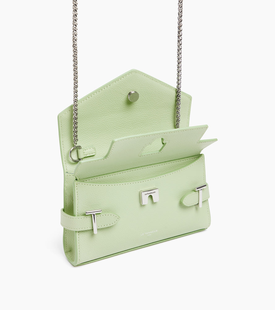 Bolso de mano Emilie con doble solapa y bandolera en piel granulada