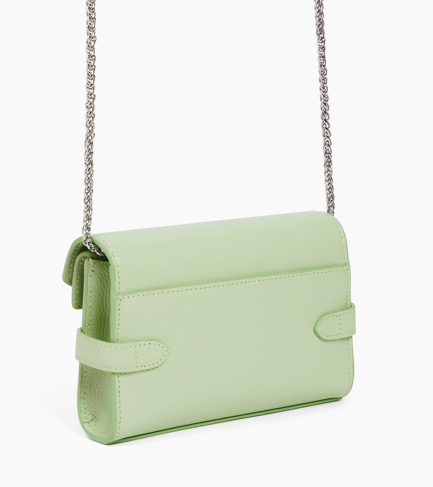 Bolso de mano Emilie con doble solapa y bandolera en piel granulada