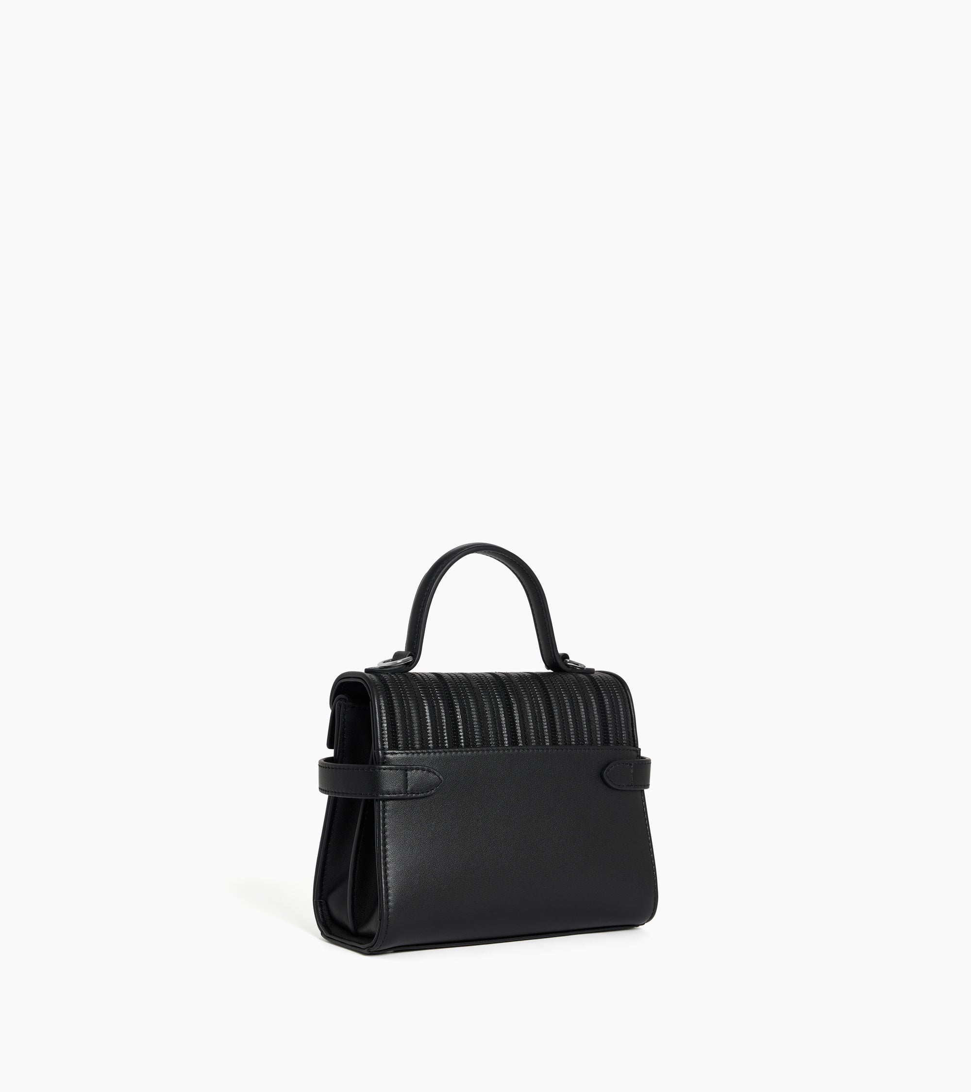 Emilie small handbag with double-flap in braided recycled leather