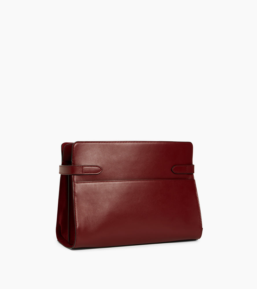 Sac porté épaule grand modèle Emie en cuir lisse et nubuck