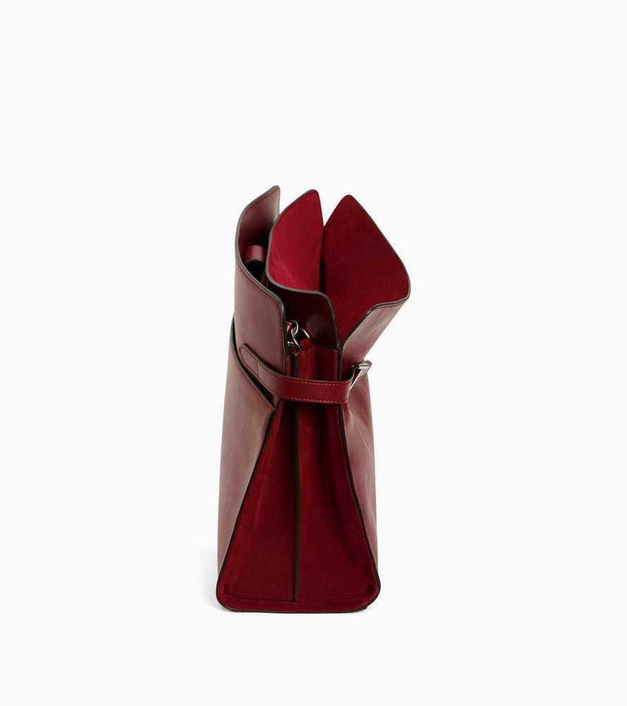 Sac porté épaule modèle maxi Emie en cuir lisse et nubuck
