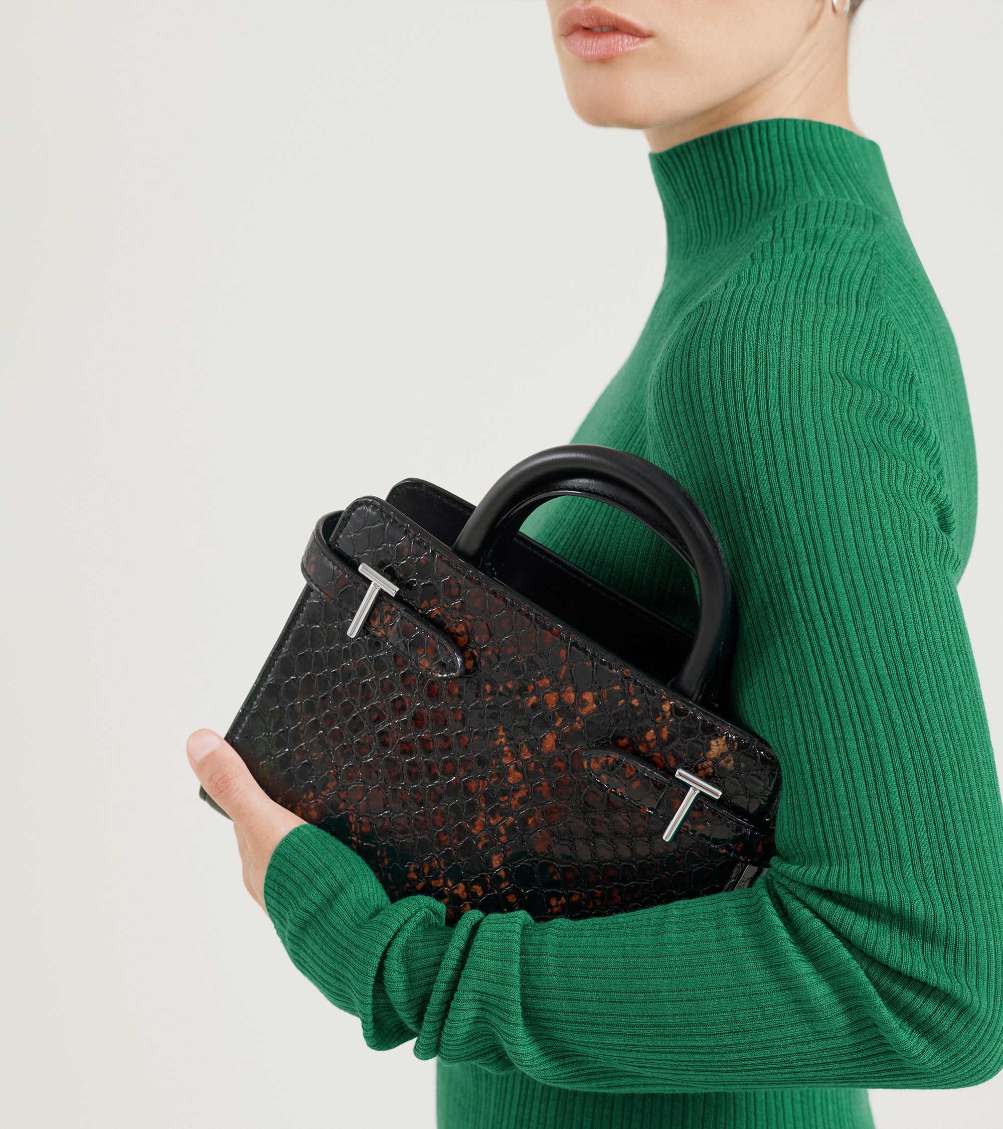 Petit sac à main Emilie en cuir effet python