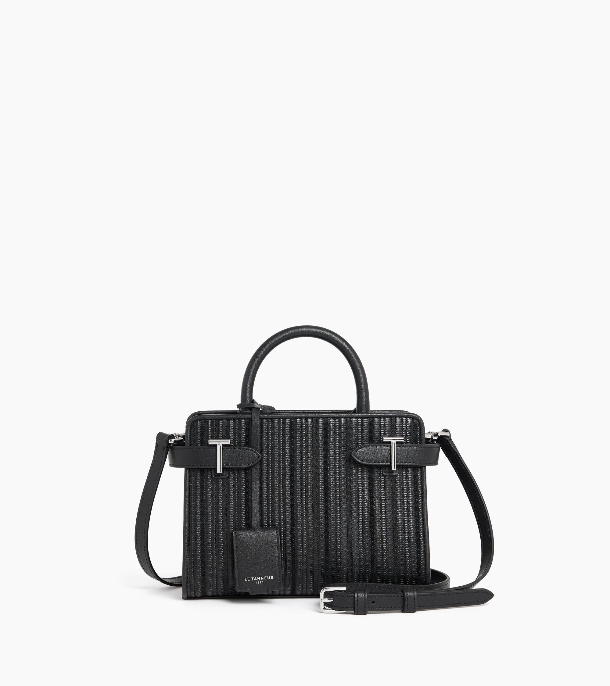 Emile small handbag with double-flap in braided recycled leather
