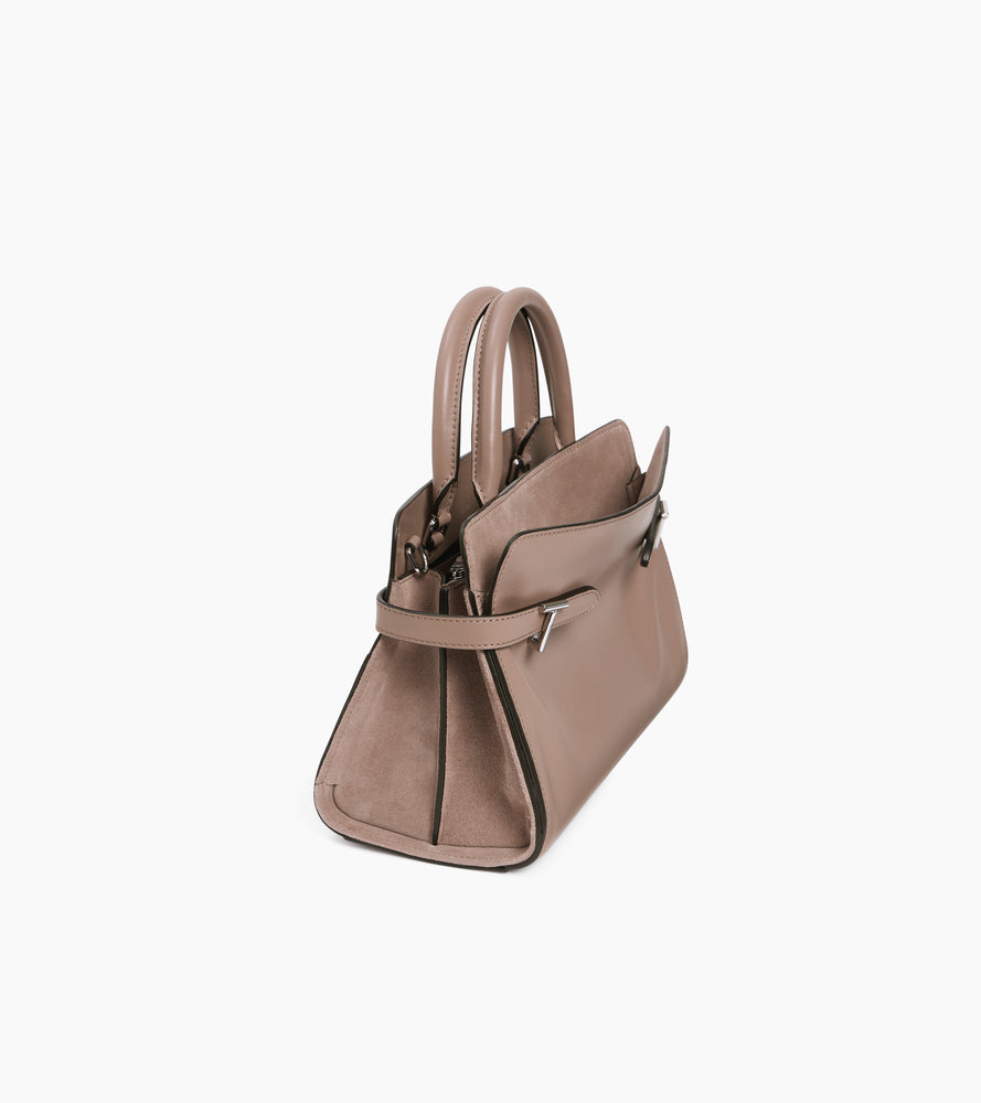 Emie medium handbag in smooth leather and nubuck