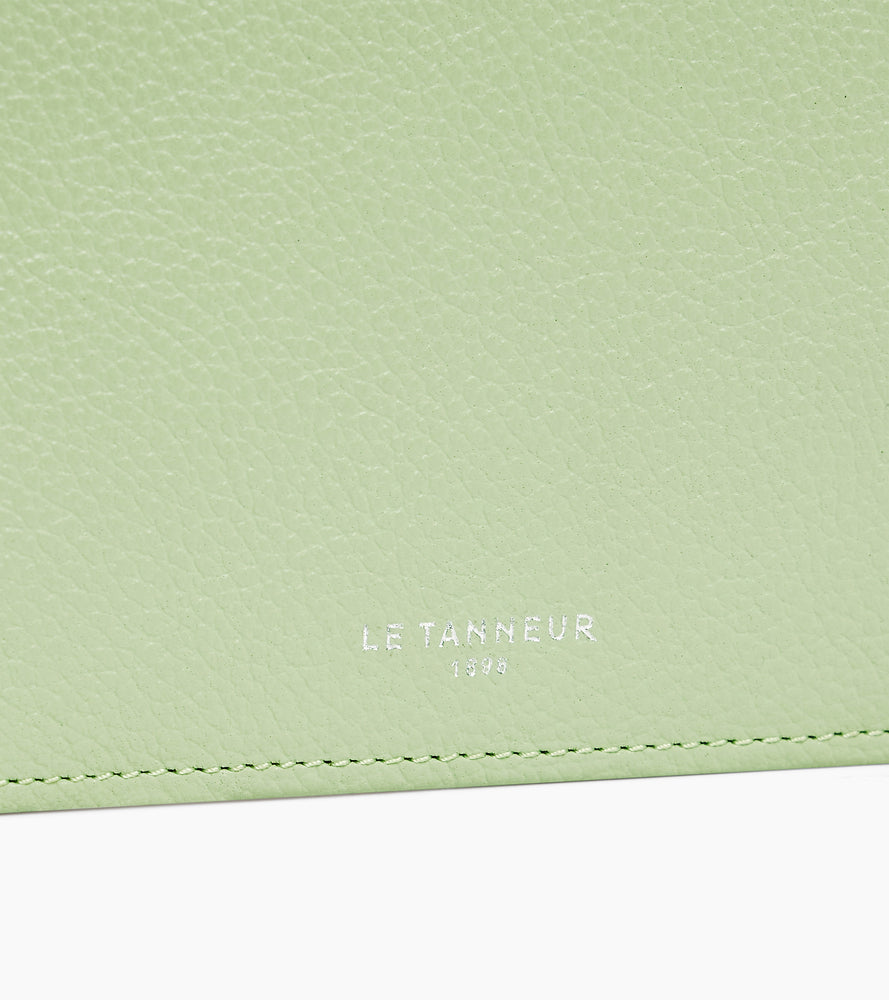 Emilie zipped card holder in grained leather