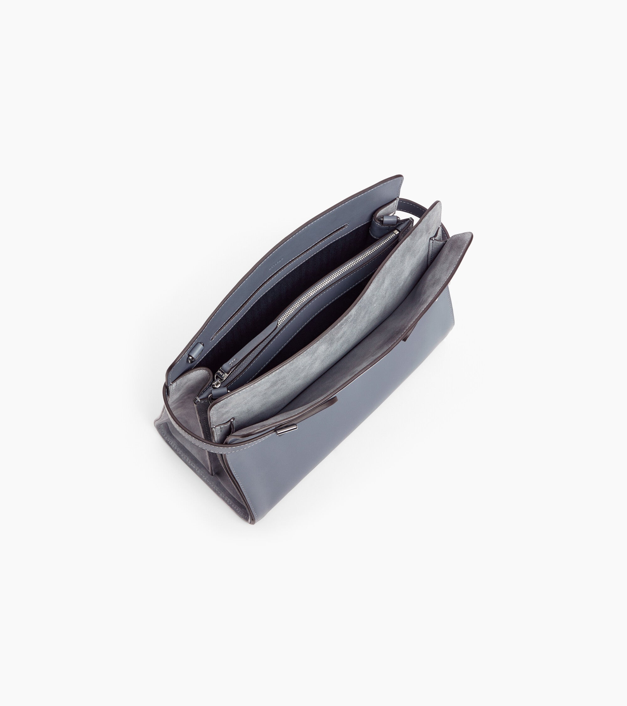 Große Handtasche Emie aus Glatt- und Nubukleder