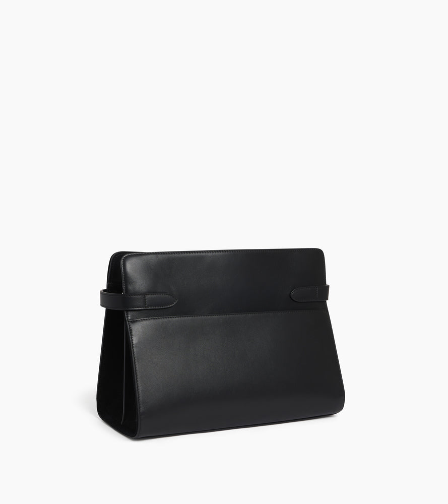 Bolsa de hombro grande modelo Emie en cuero liso y nobuk