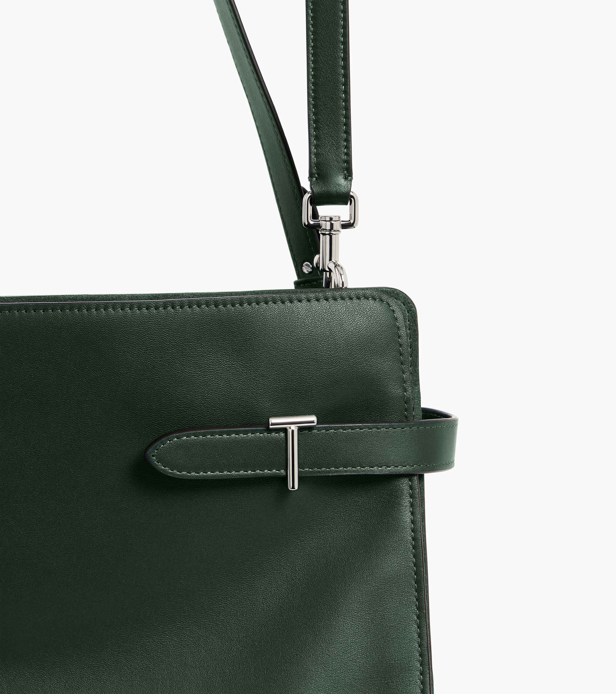 Emie large handbag in smooth leather and suede