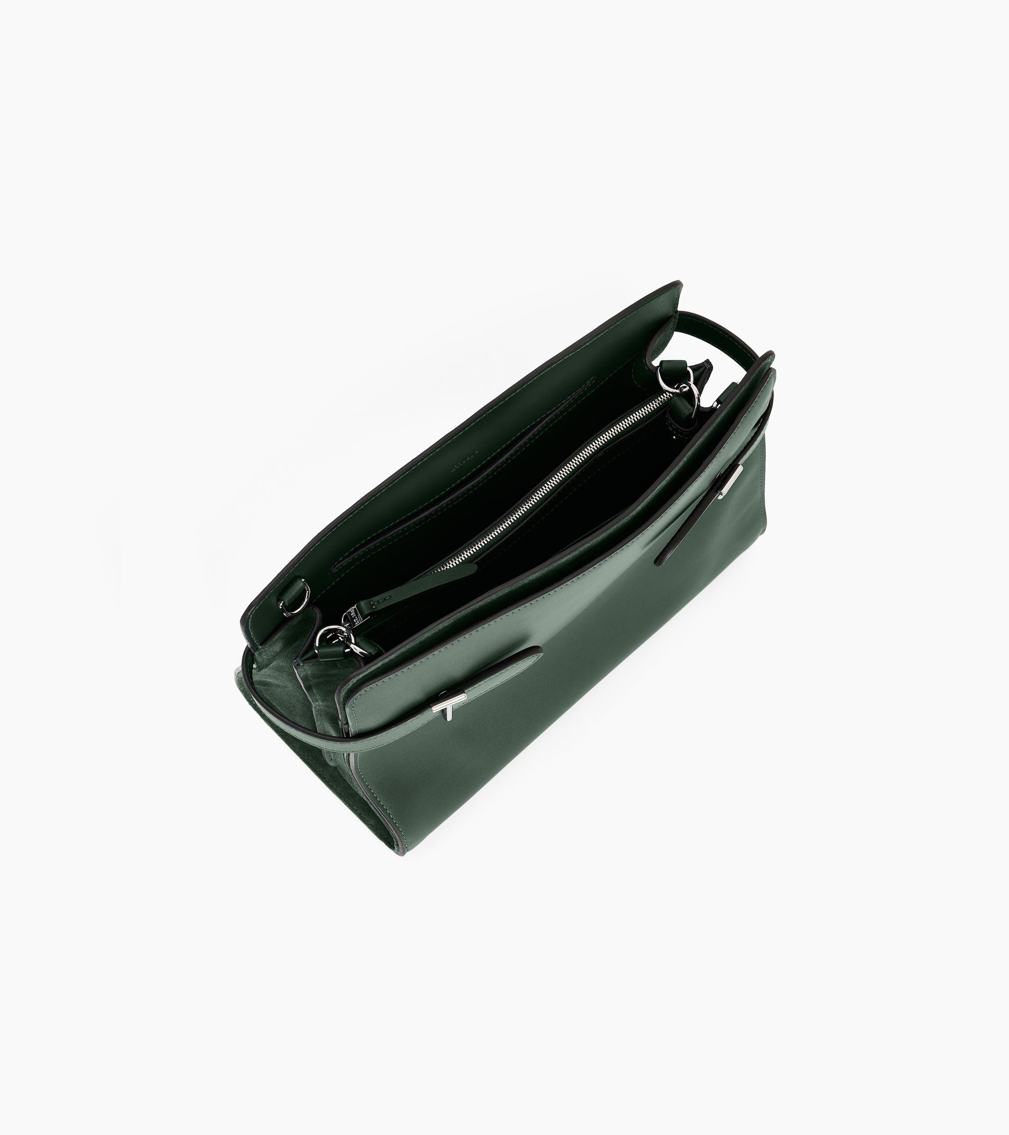 Emie large handbag in smooth leather and suede