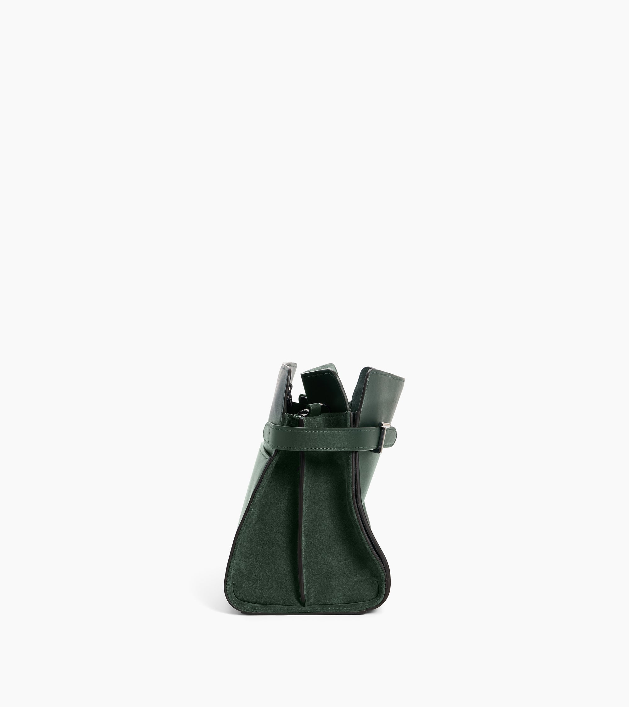 Emie large handbag in smooth leather and suede
