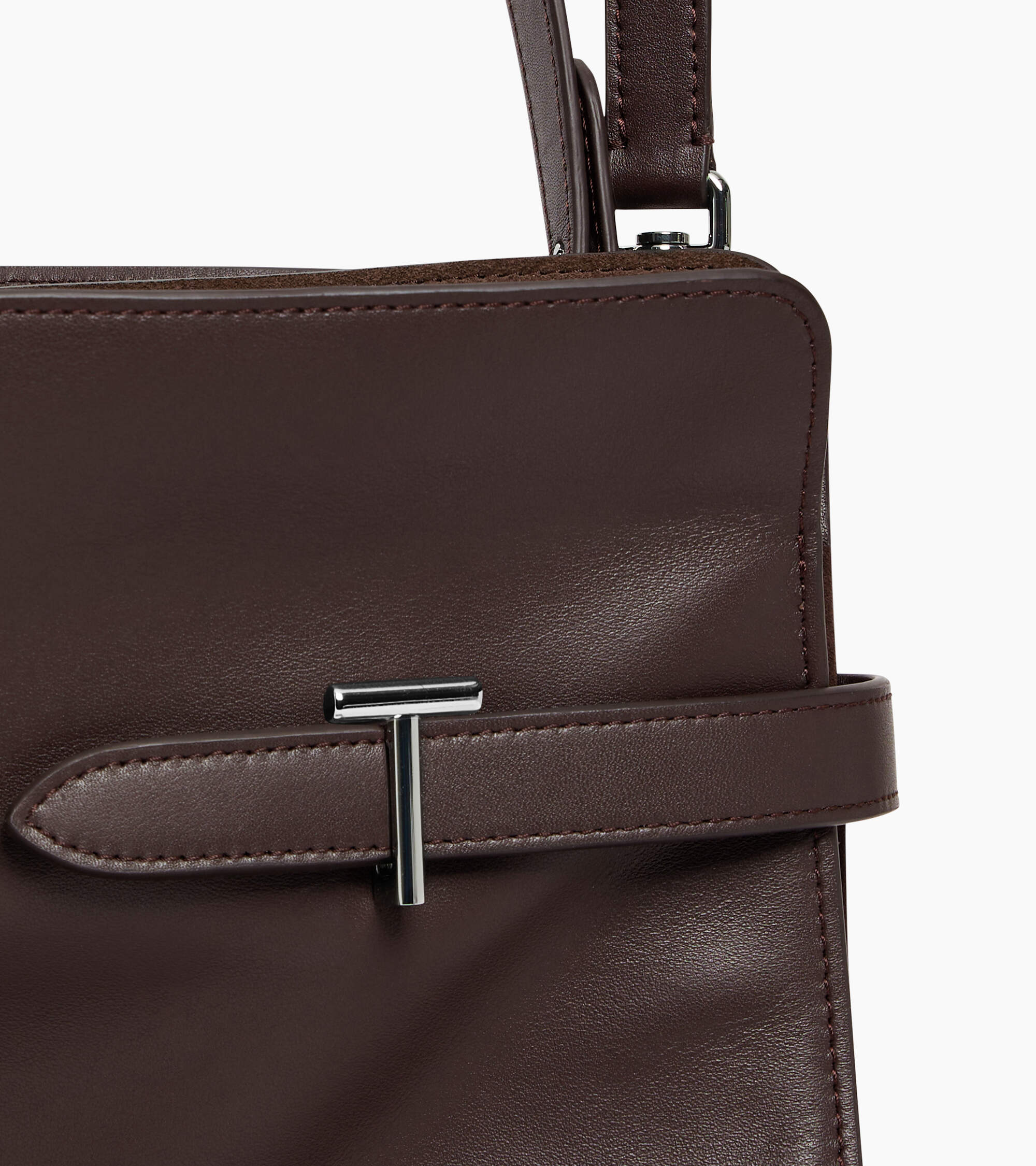 Maxi shoulder bag in smooth leather and nubuck