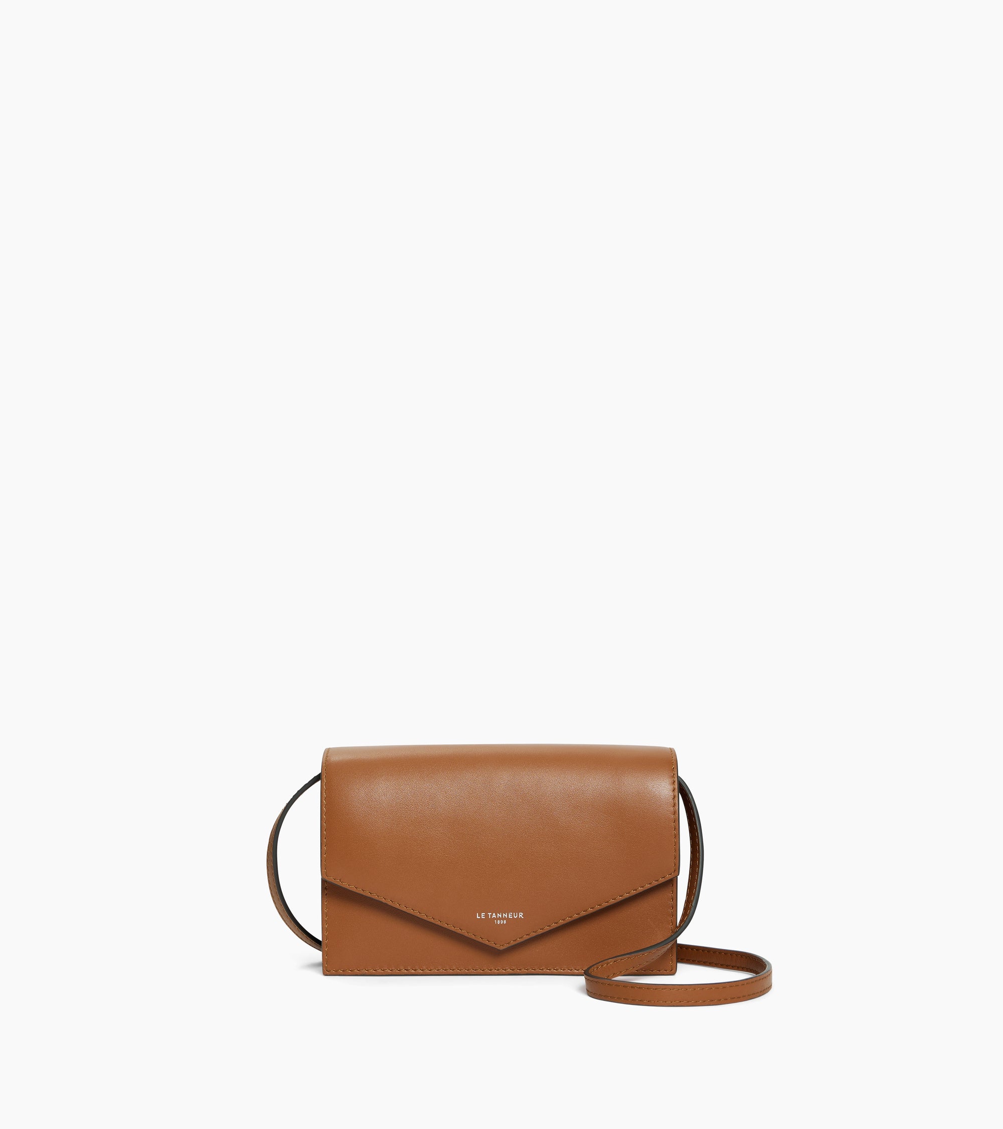 Paulette crossbody clutch in smooth leather