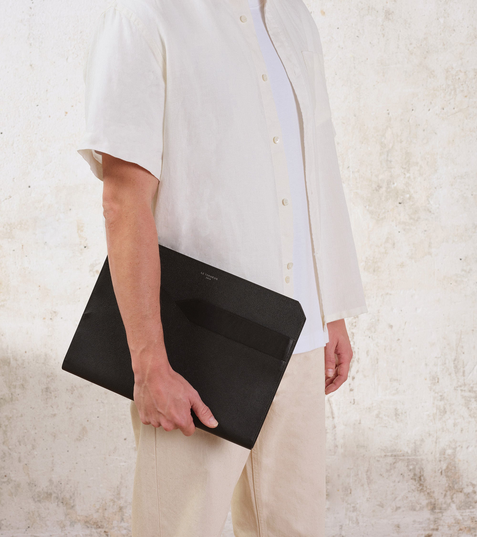 Laptoptasche Gaston aus genarbtem Kreuzleder