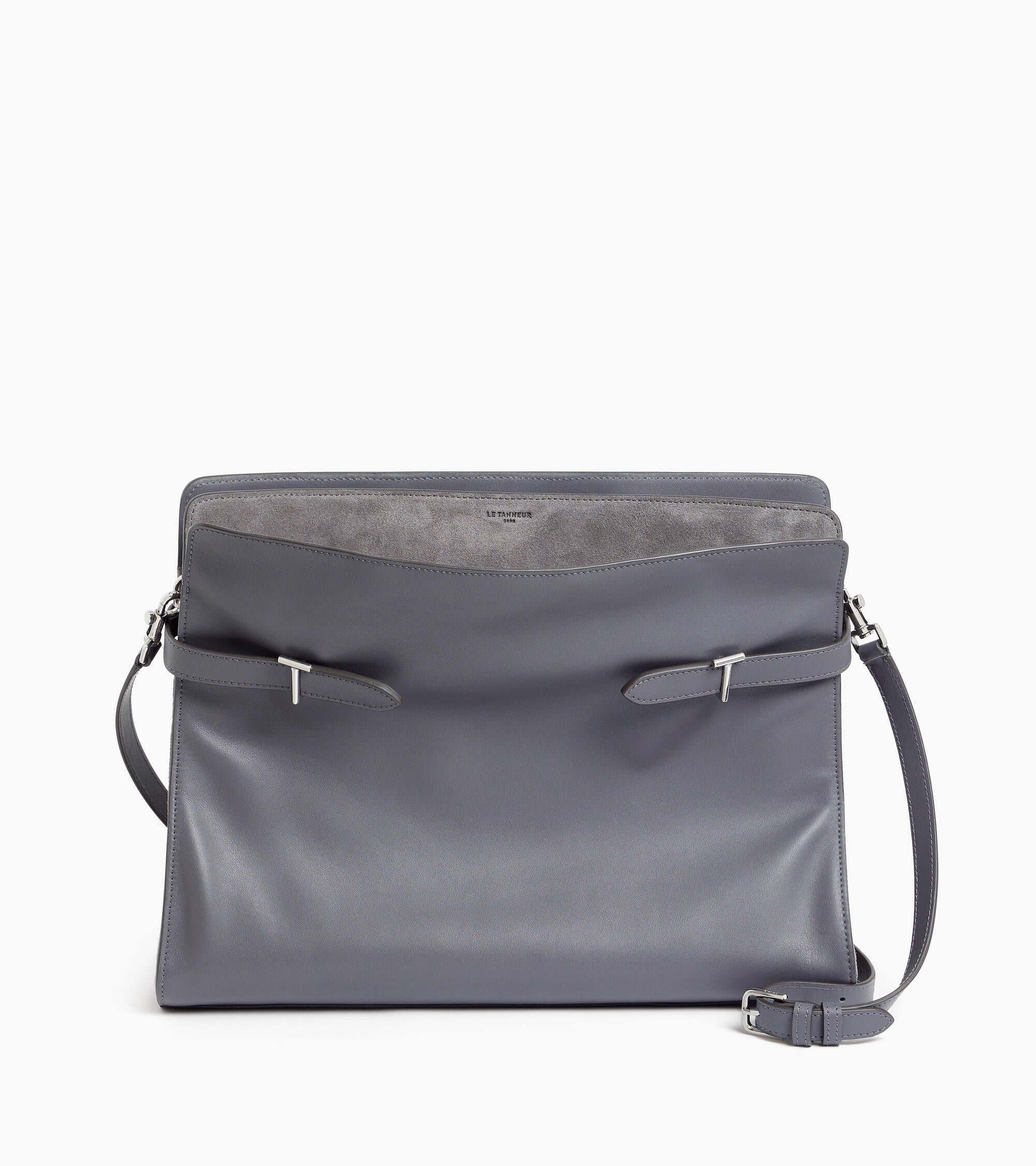 Bolsa de hombro modelo maxi Emie en cuero liso y ante