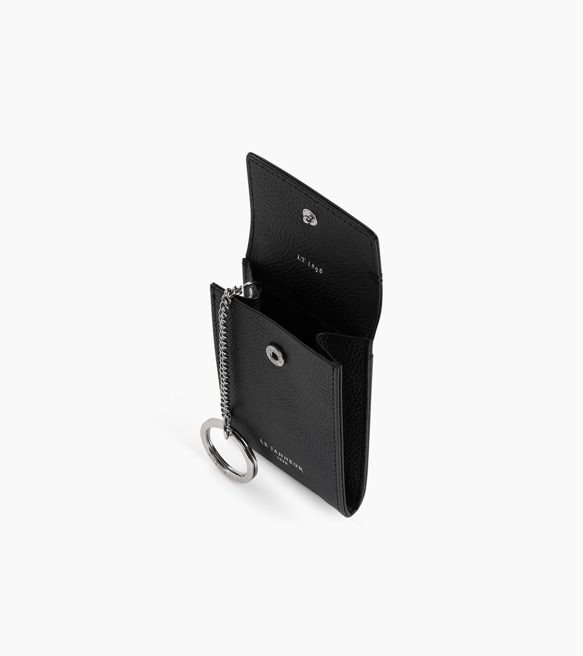 Lucien key case with flap in grained leather