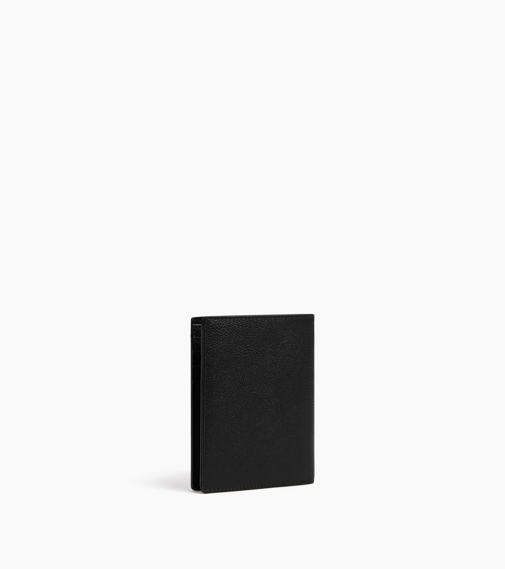 Lucien medium vertical zipped wallet in grained leather