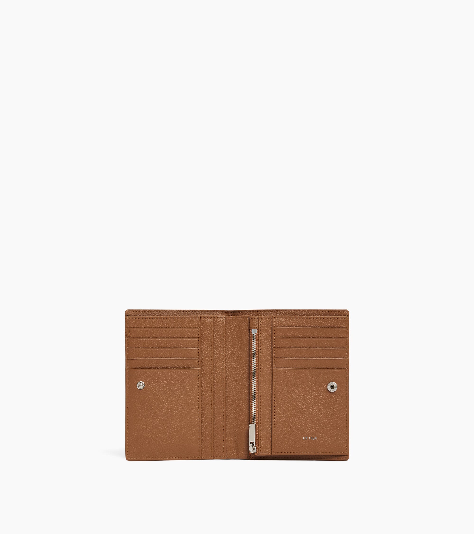 Lucien large vertical zipped wallet in grained leather