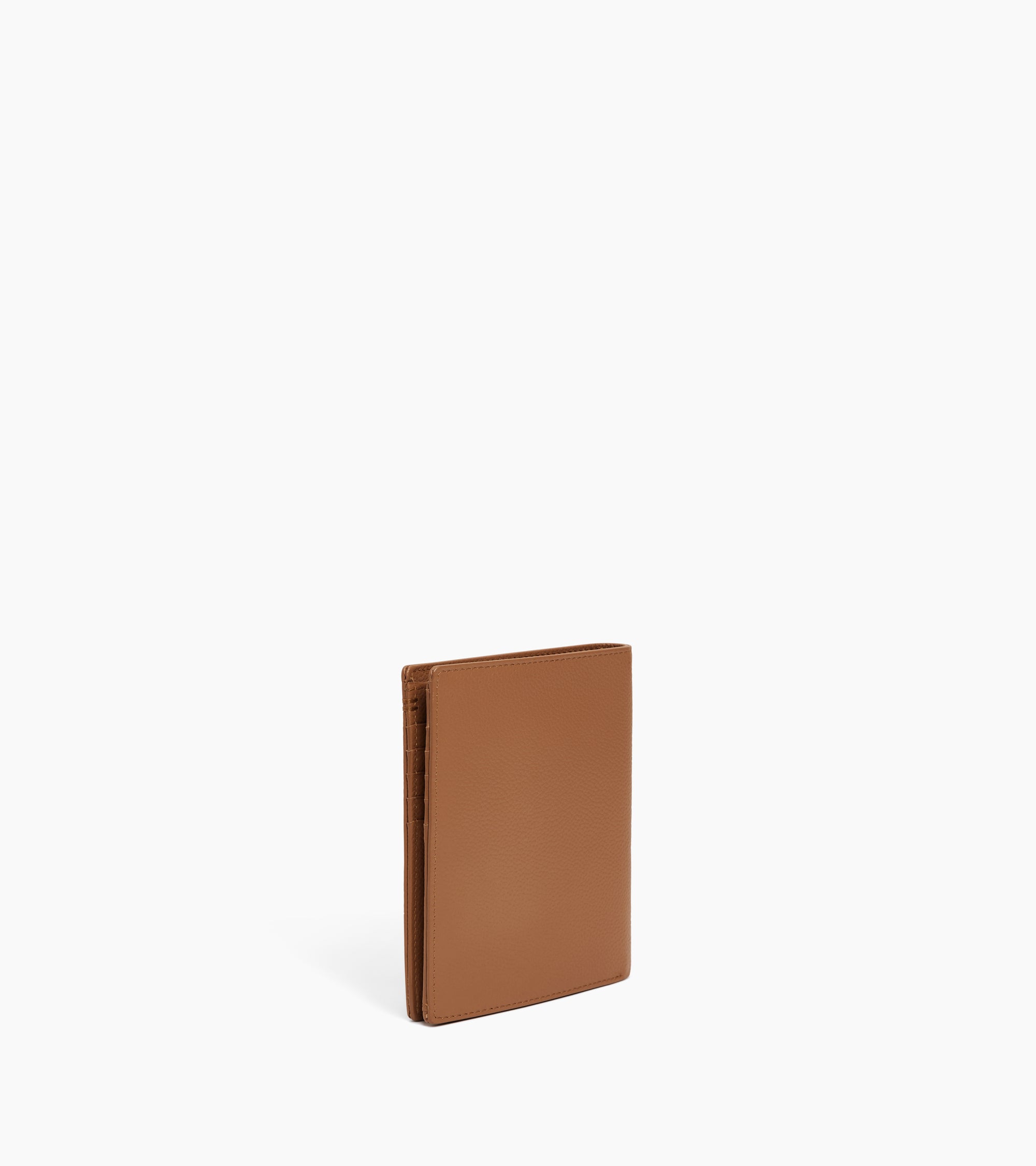 Lucien large vertical zipped wallet in grained leather