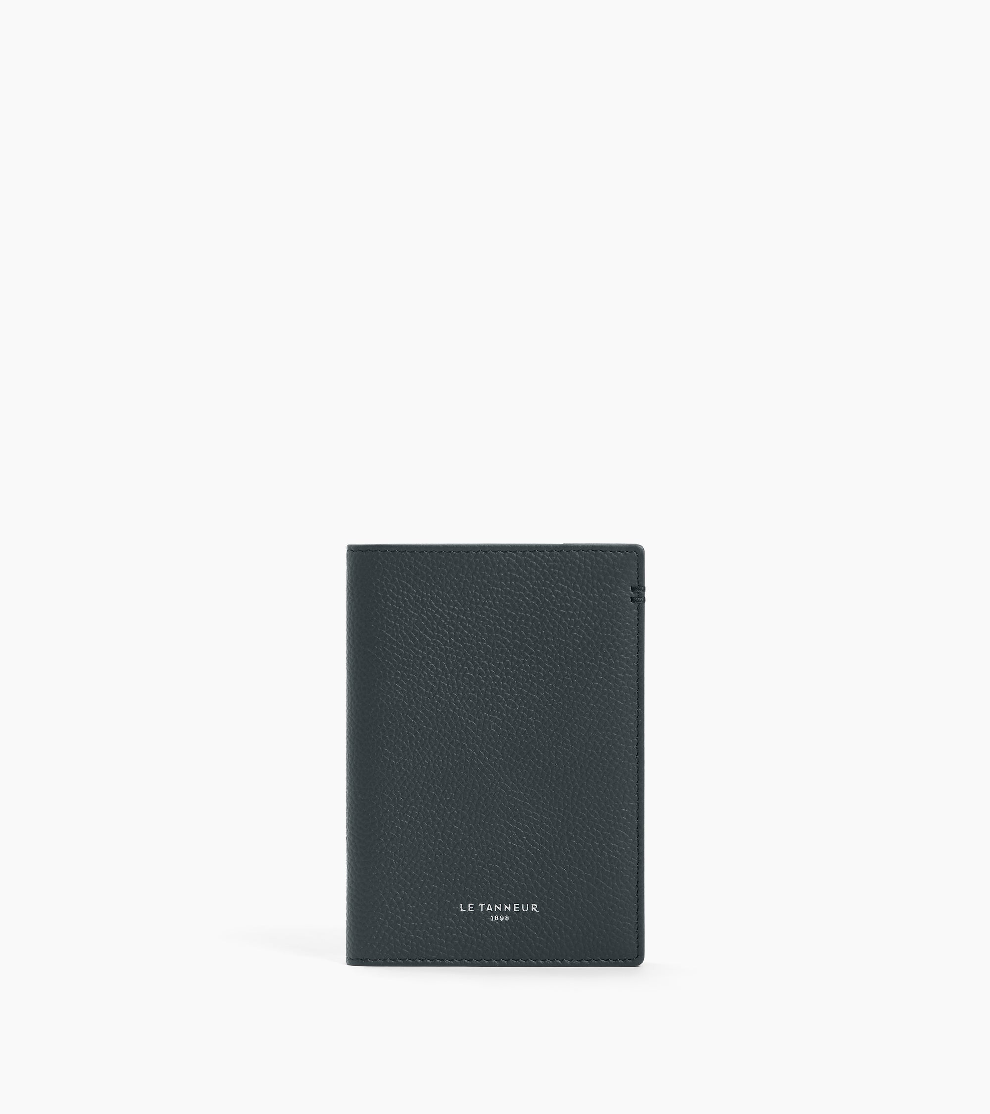 Passport holder in grained leather