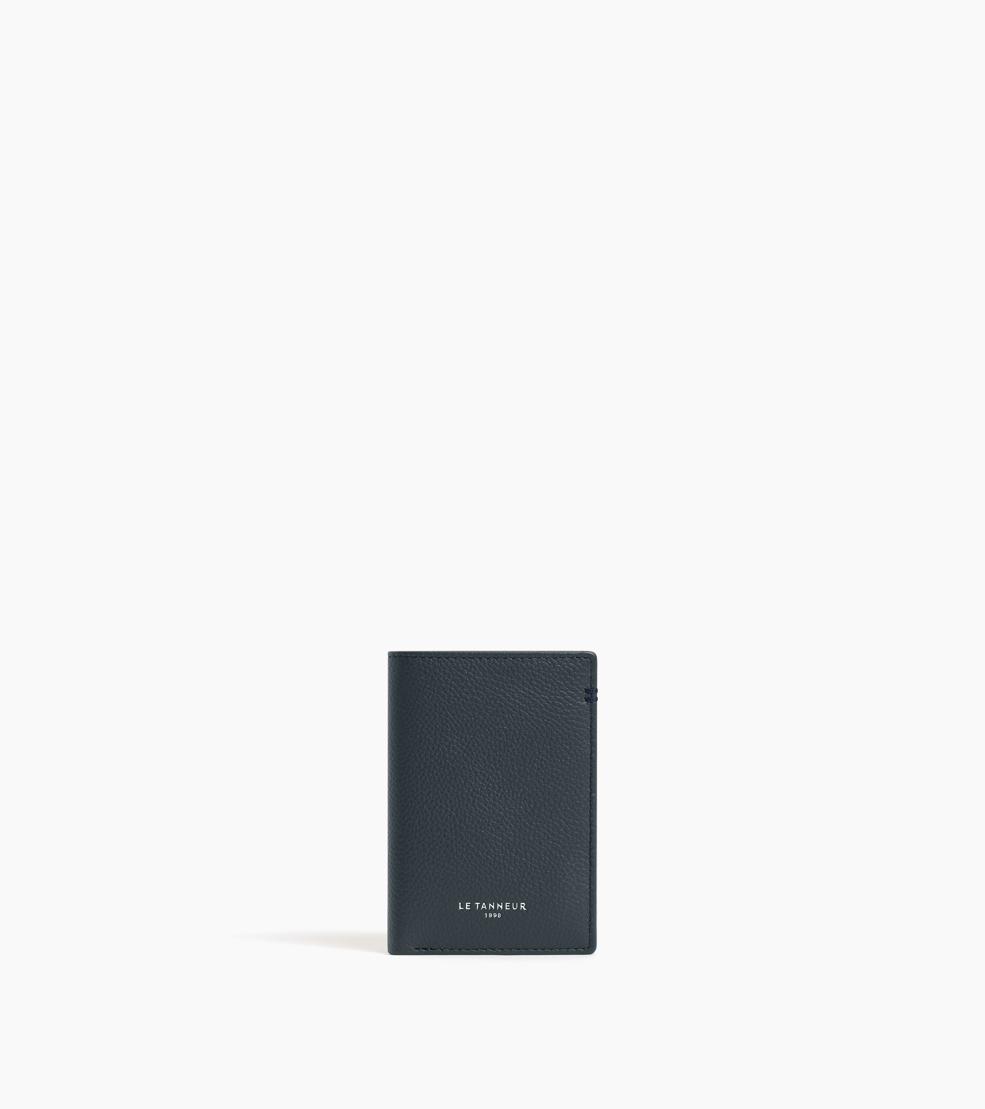 Lucien small card holder in grained leather
