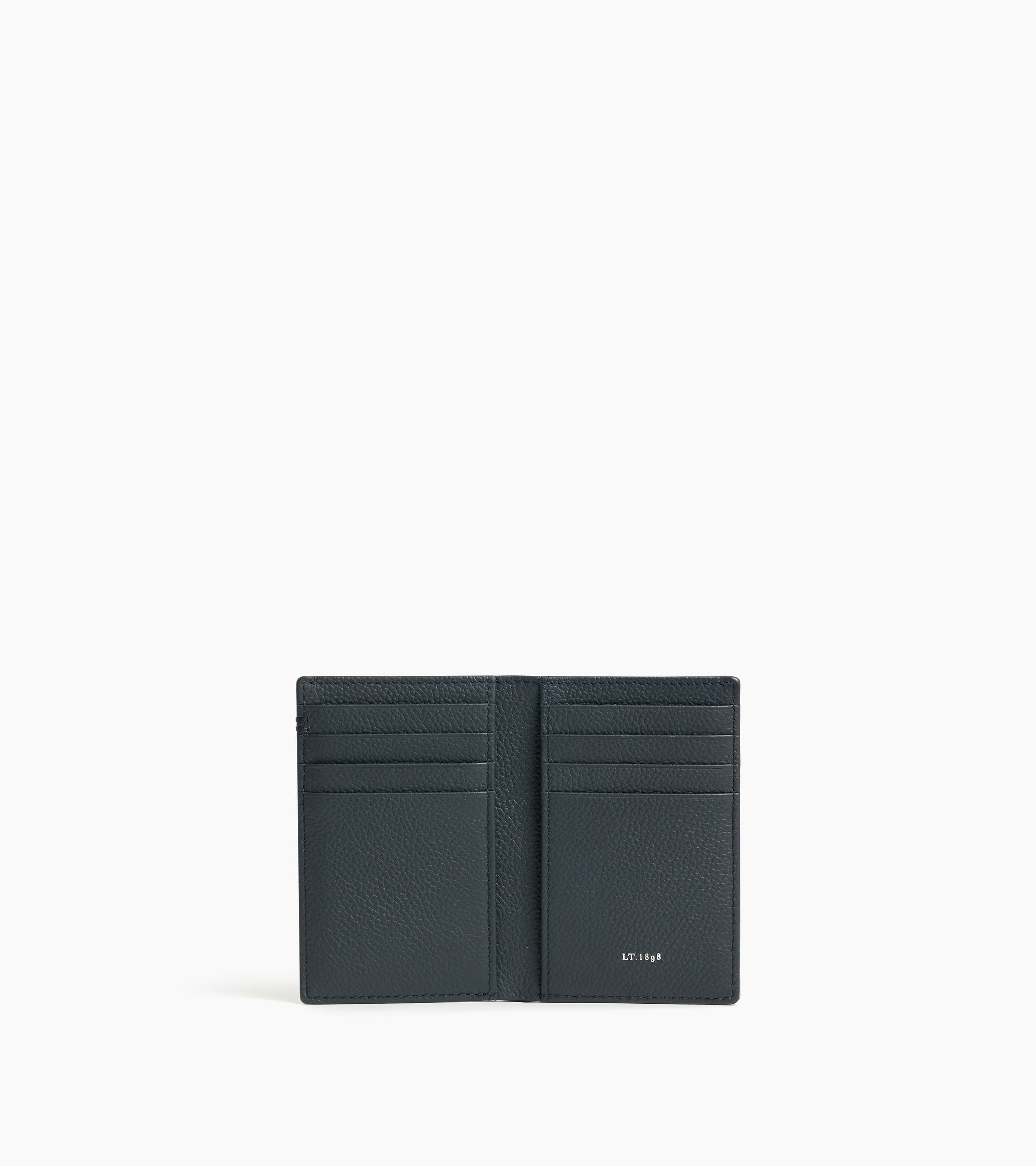 Lucien small card holder in grained leather