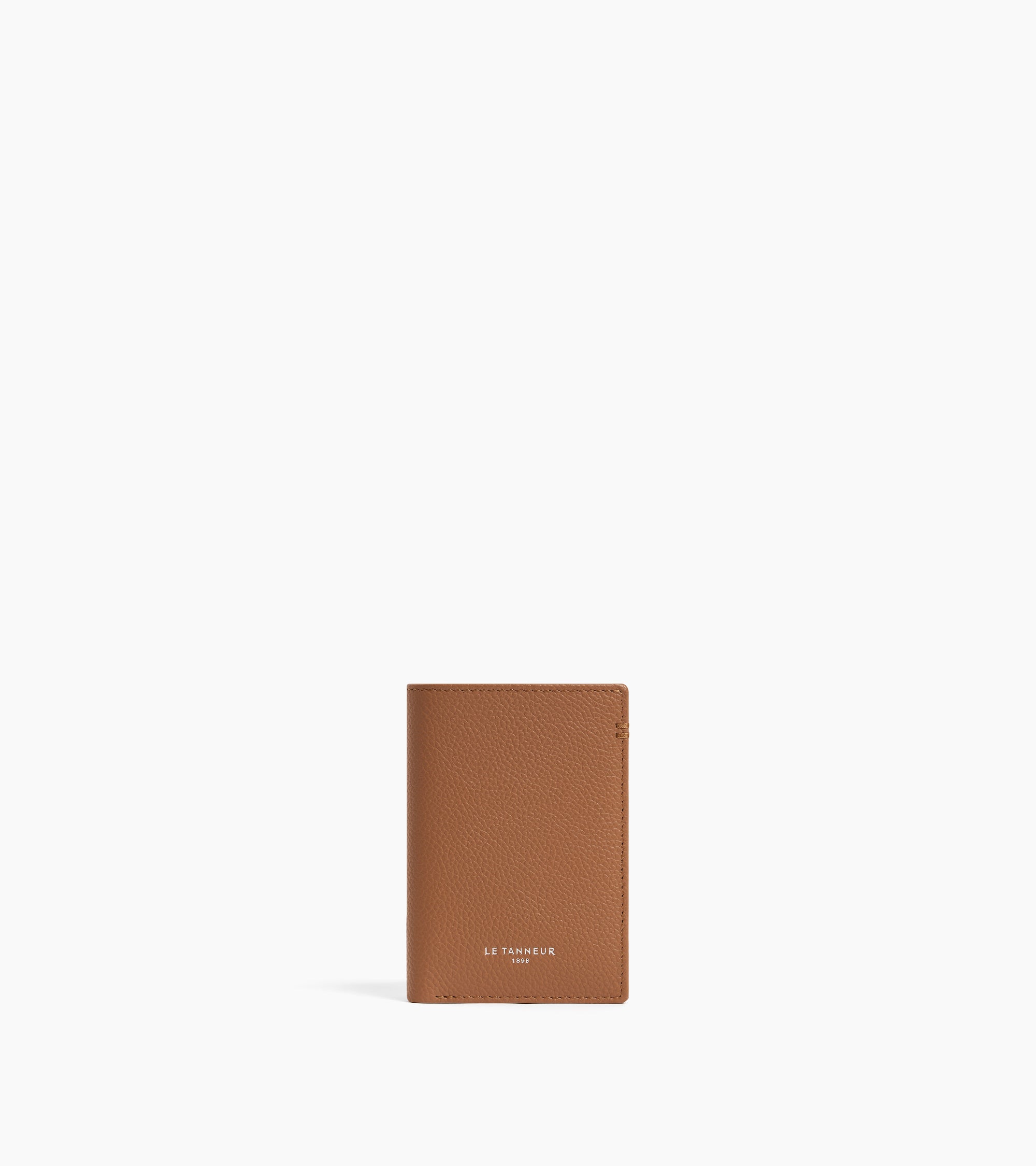 Lucien small card holder in grained leather