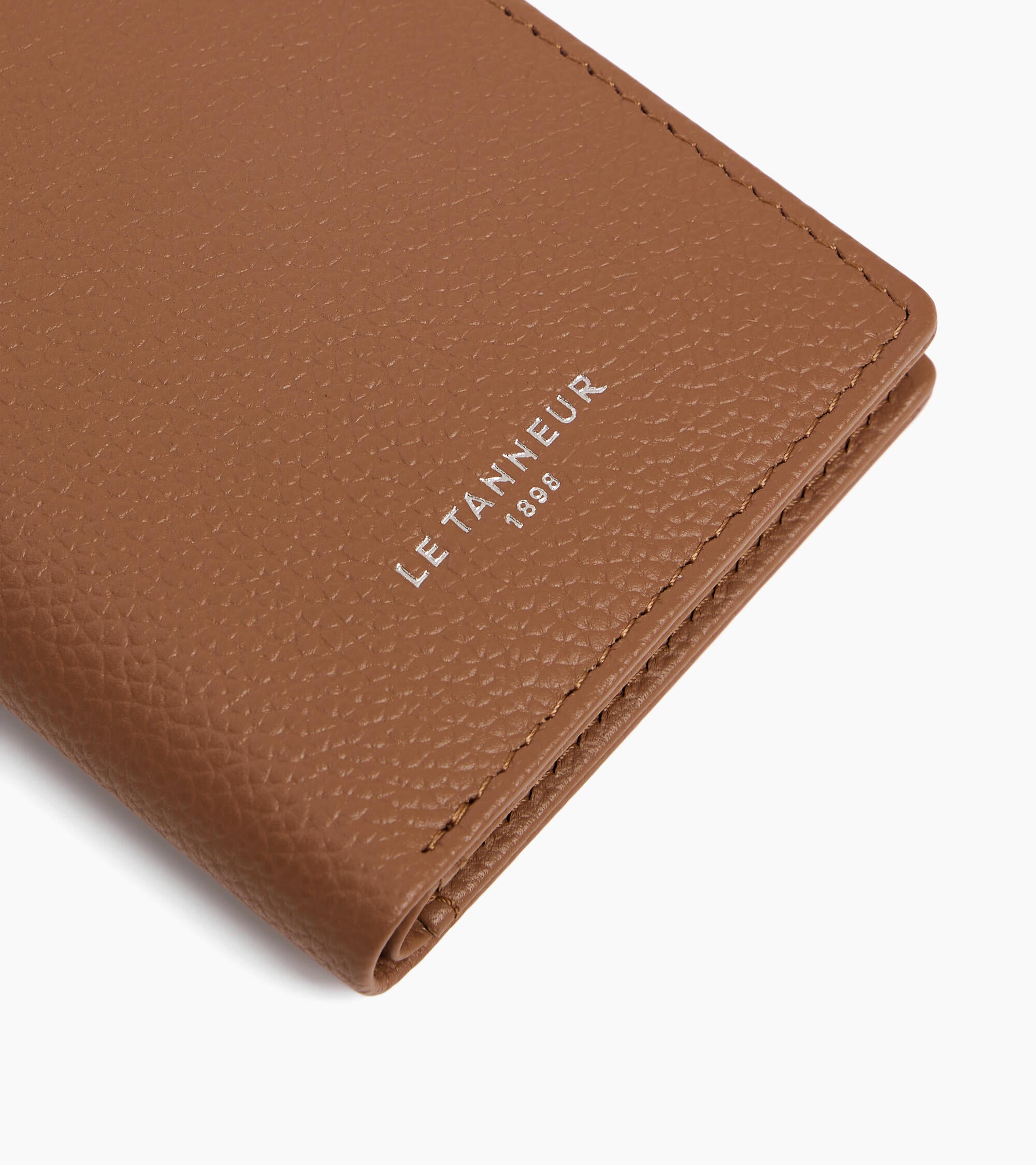 Lucien small card holder in grained leather