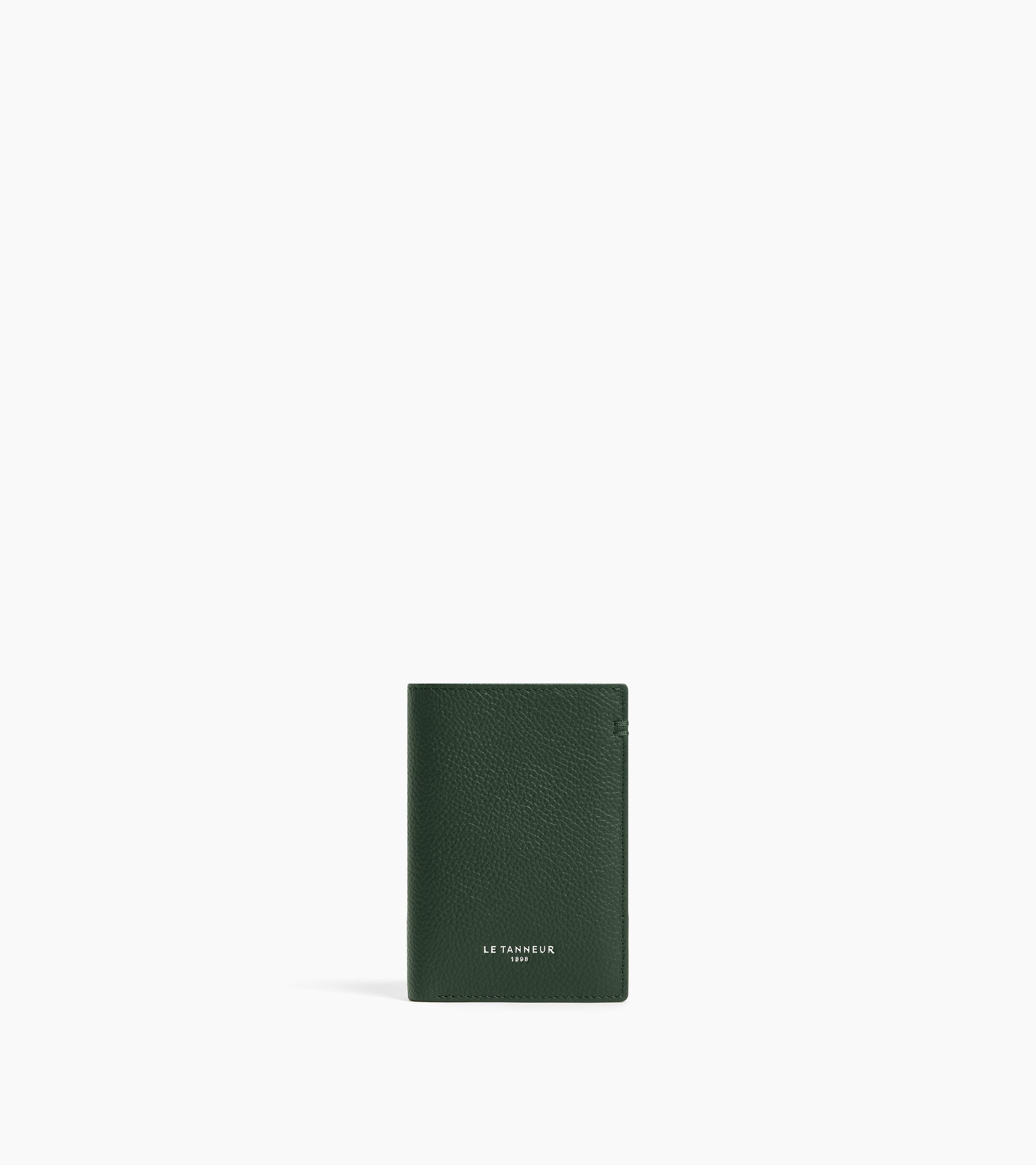 Lucien small card holder in grained leather