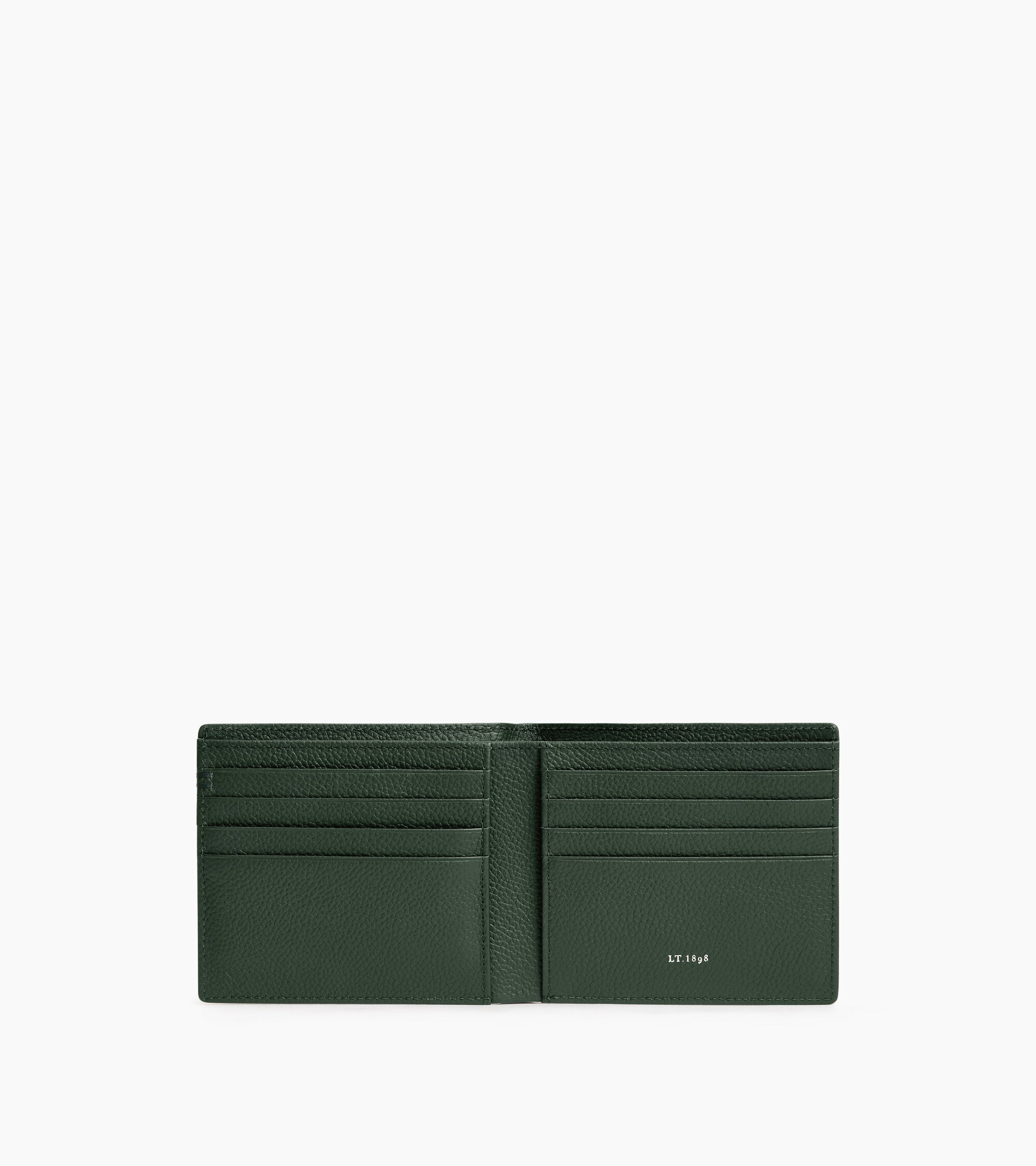 Lucien horizontal card holder in grained leather
