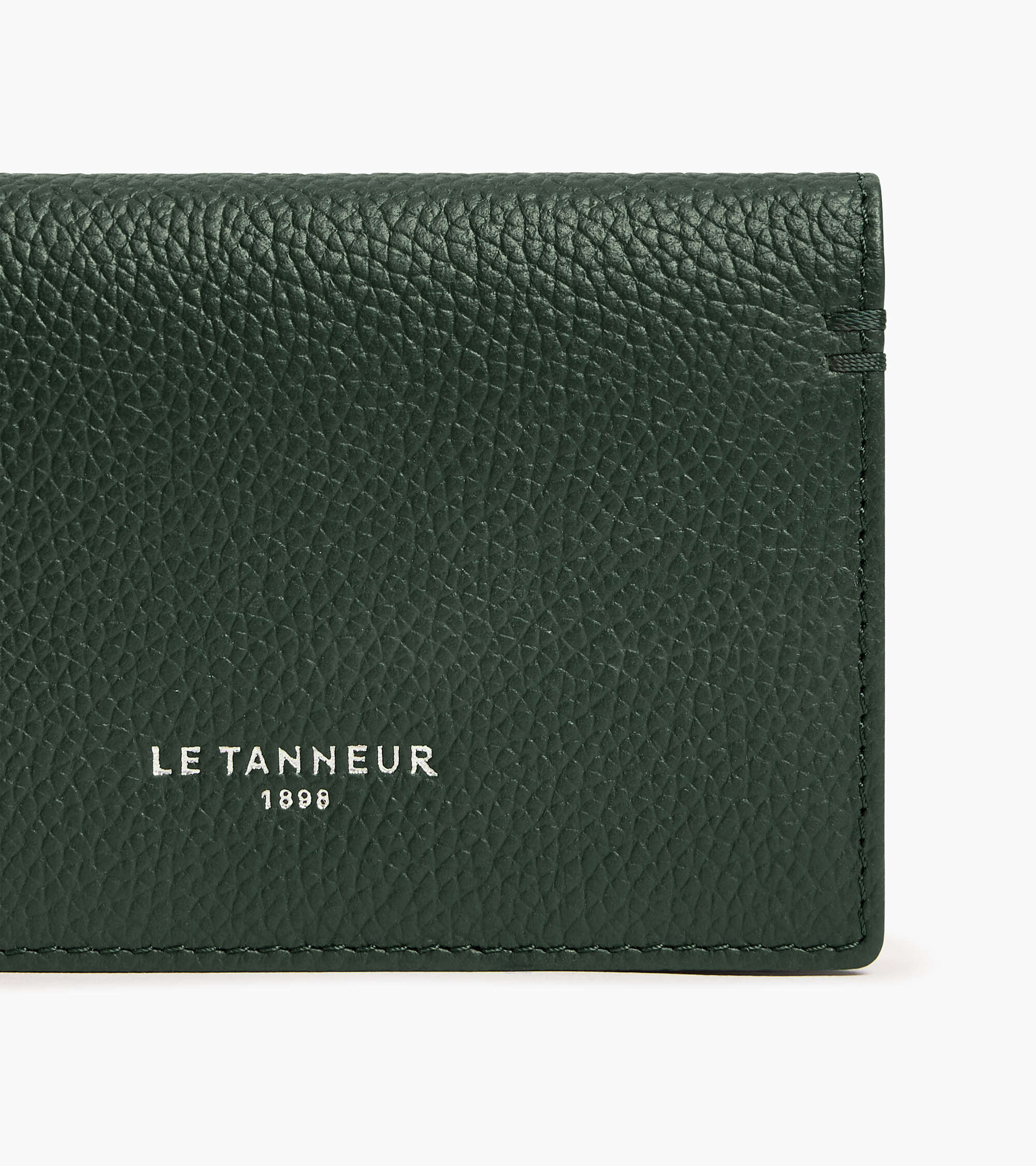 Lucien horizontal two-fold card holder in grained leather