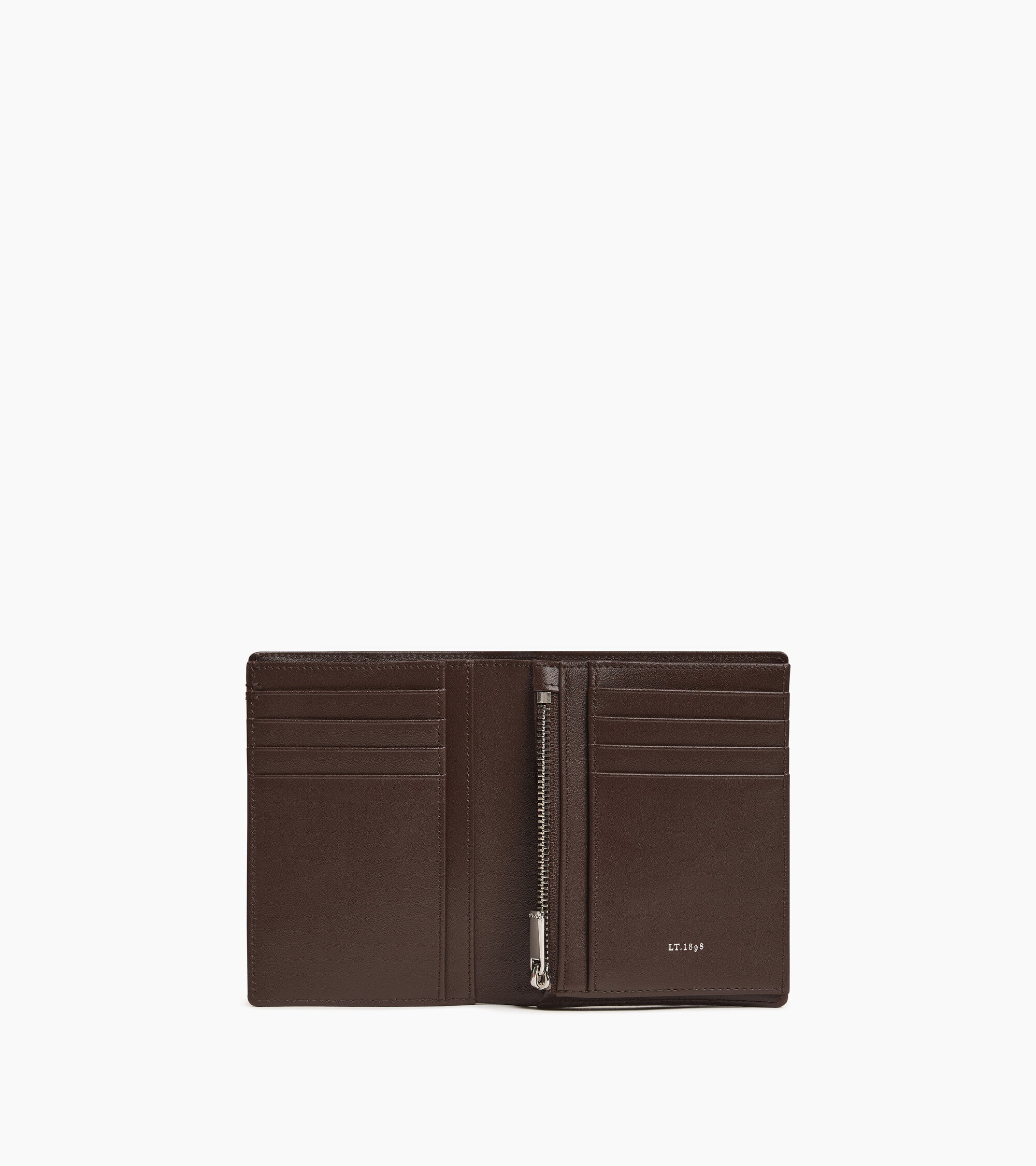 Cartera vertical con cremallera Lucien de piel con la T de la firma