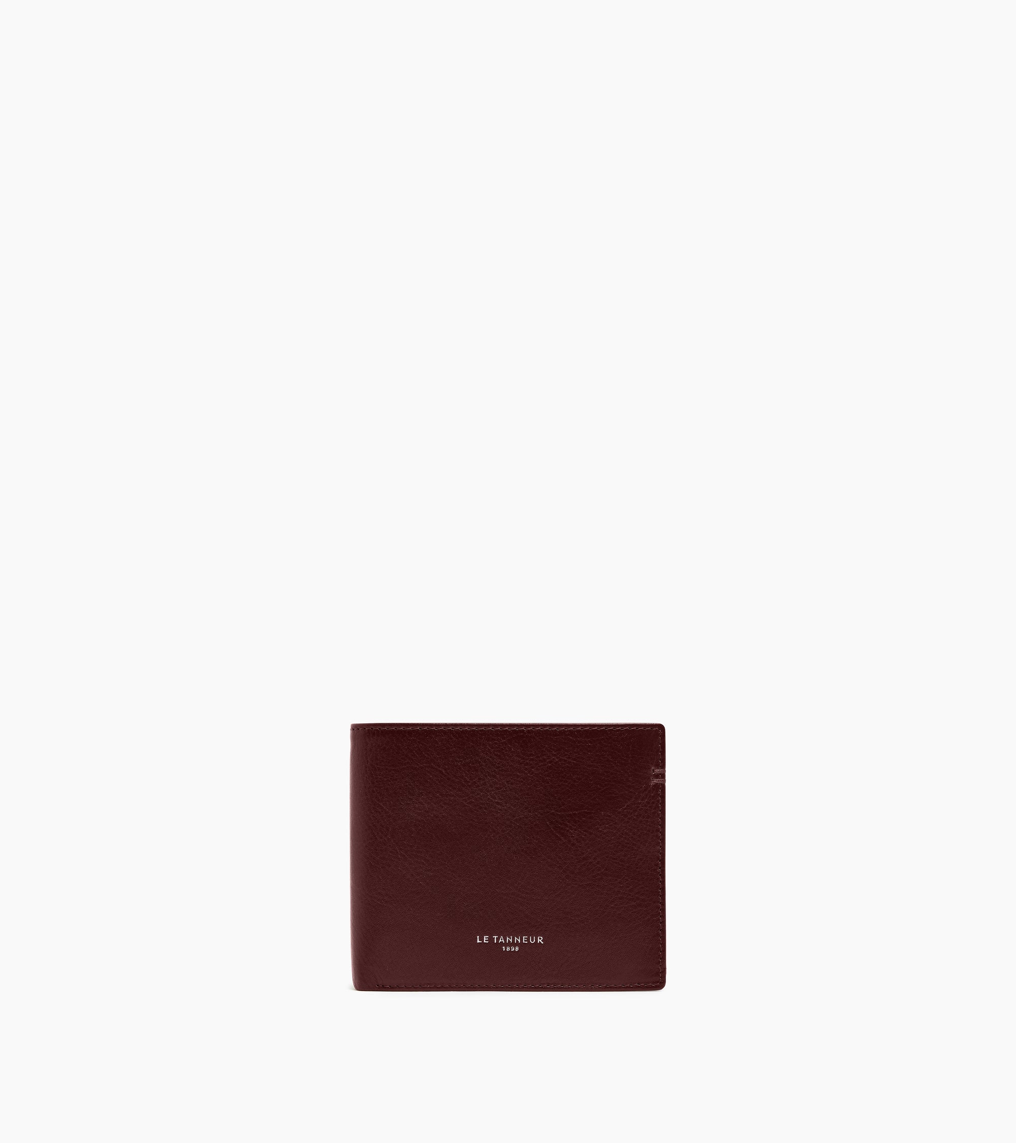 Lucien two-fold wallet with flap in oiled leather
