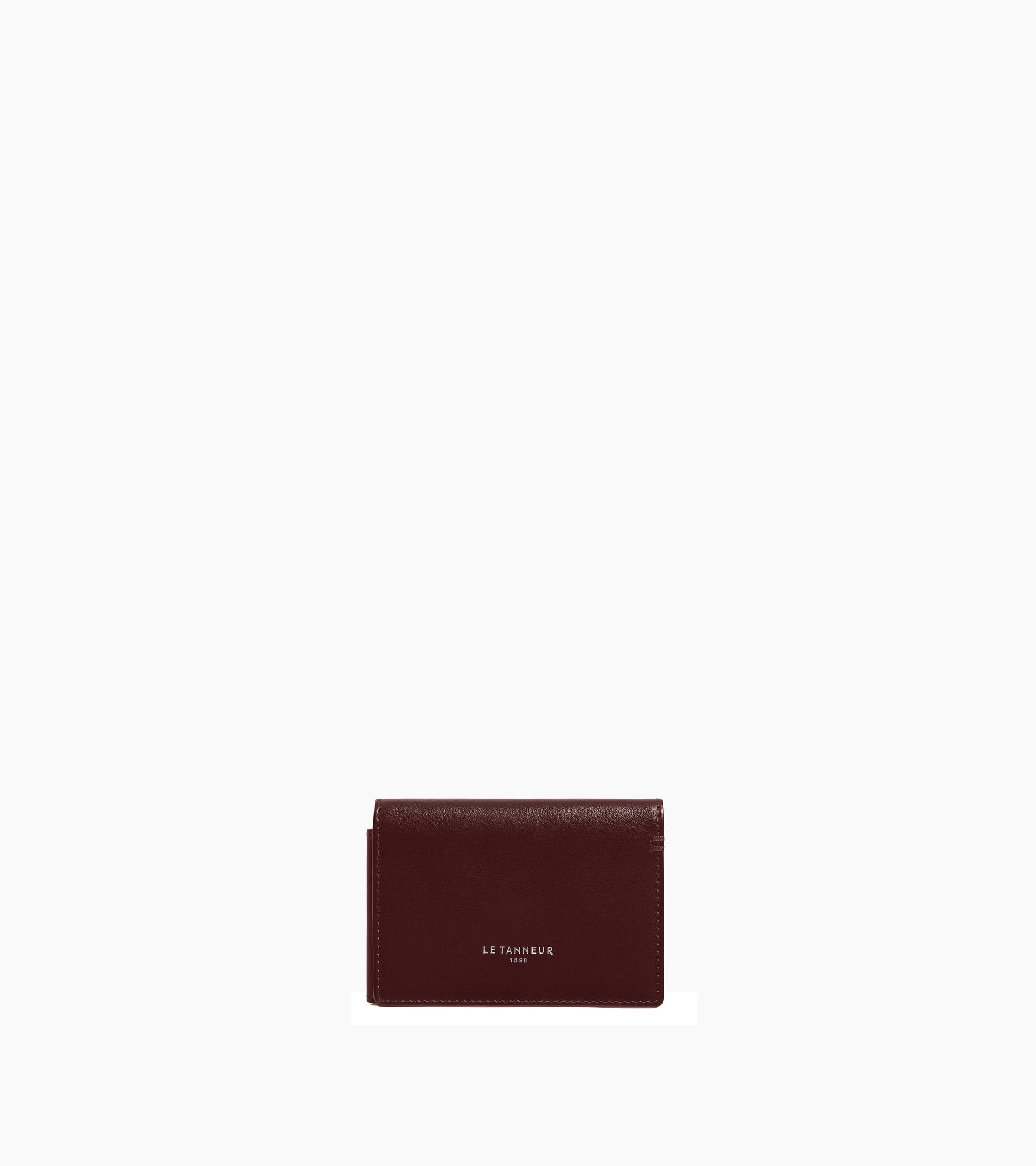 Lucien horizontal two-fold card holder in oiled leather