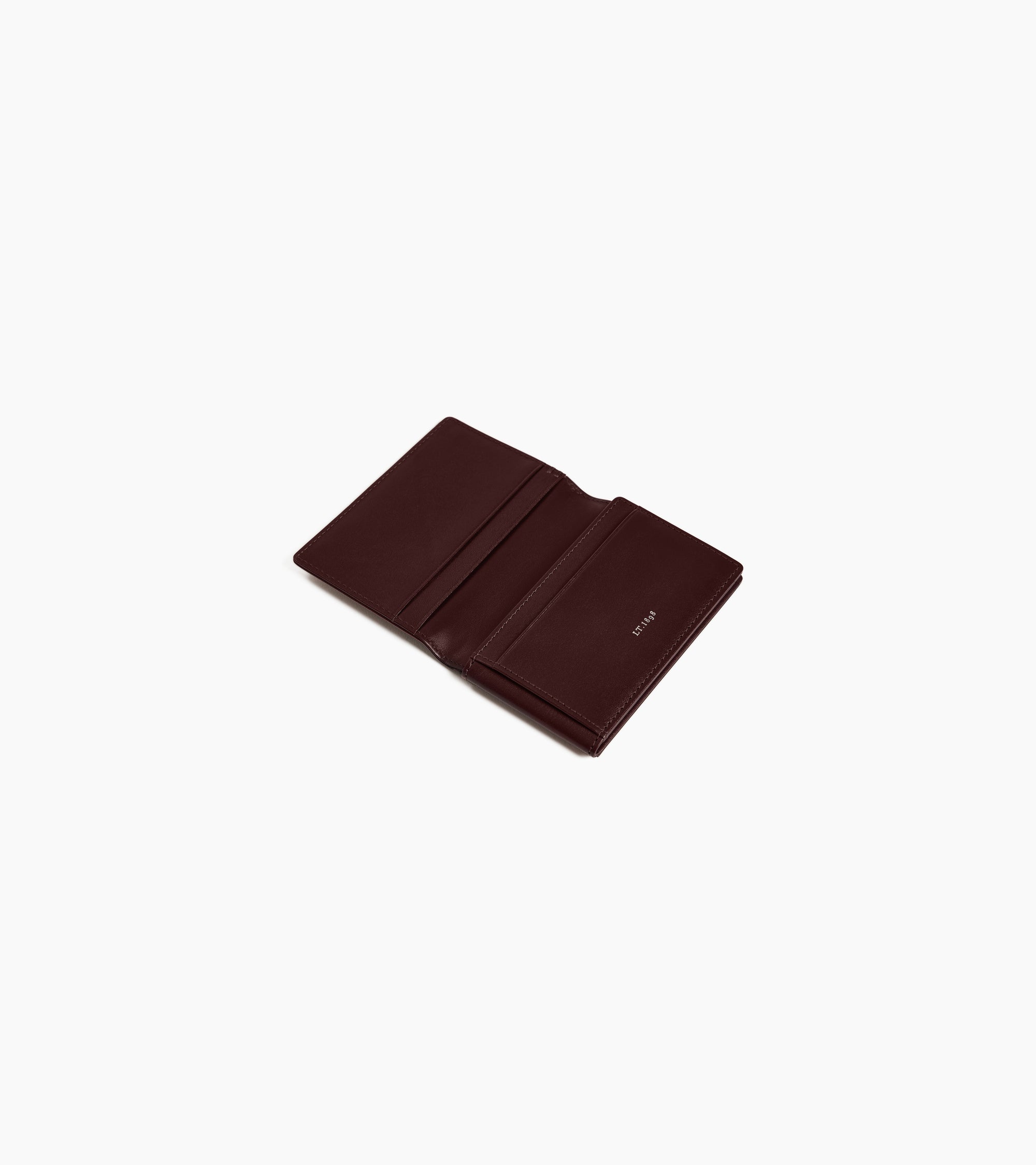 Lucien horizontal two-fold card holder in oiled leather