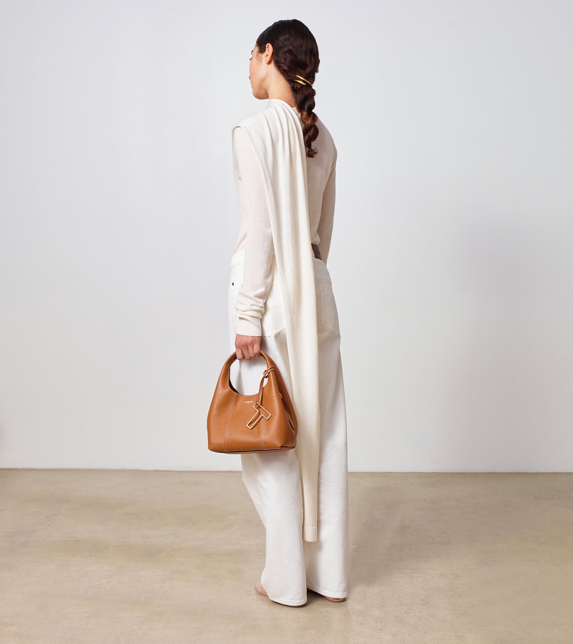 Petit sac à main Juliette en cuir grainé Marron Tan