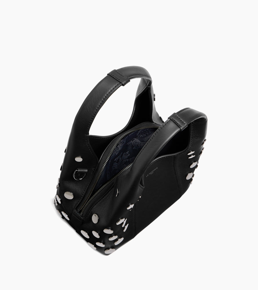 Petit sac à main Juliette en cuir lisse avec studs