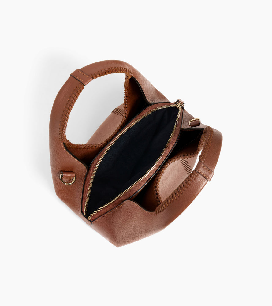 Bolso pequeño Juliette de cuero granulado con pespuntes