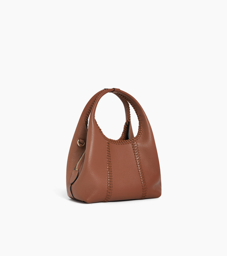 Juliette mini grained leather handbag with topstitching