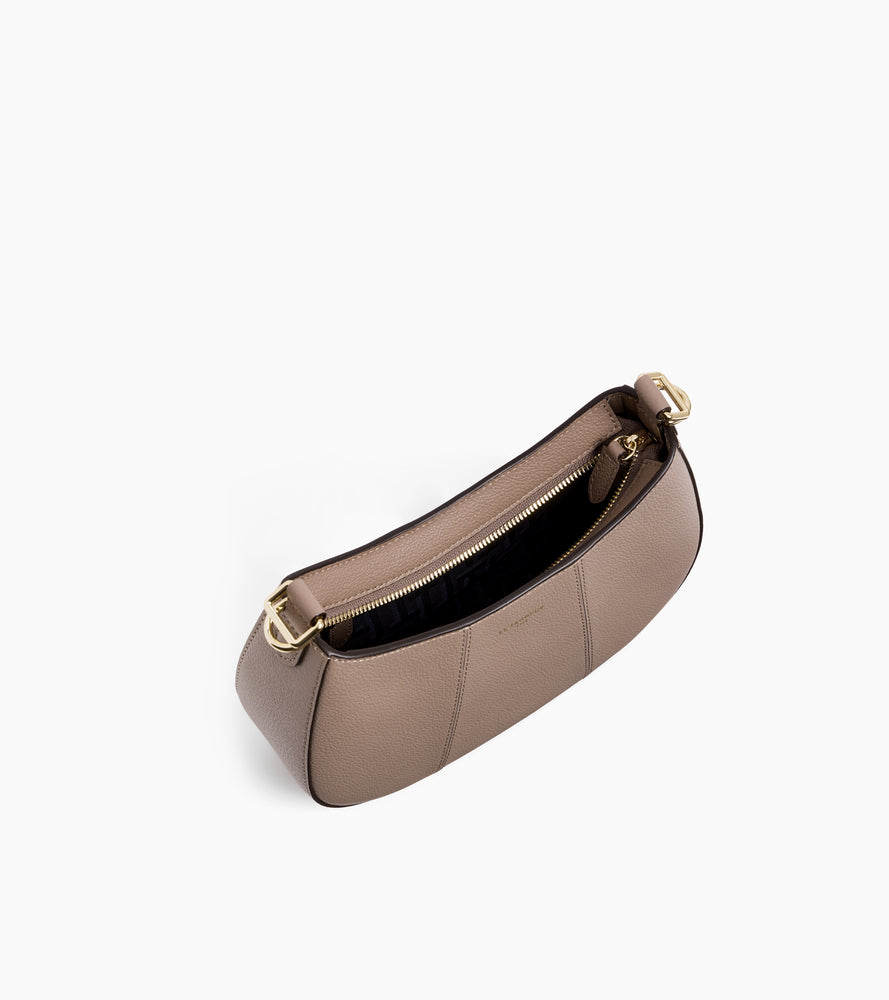Juliette small half-moon bag in grained leather