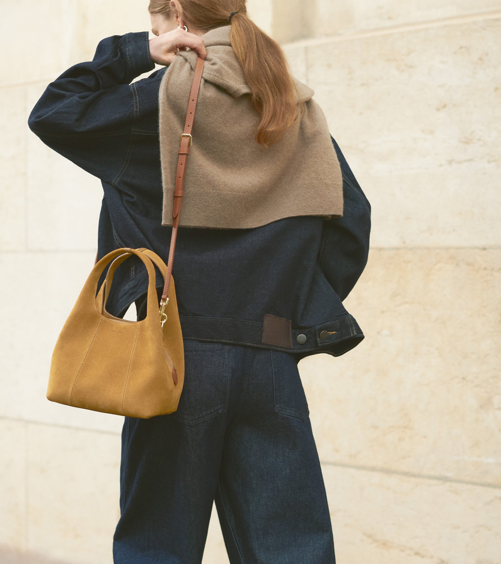Juliette small handbag in suede split leather
